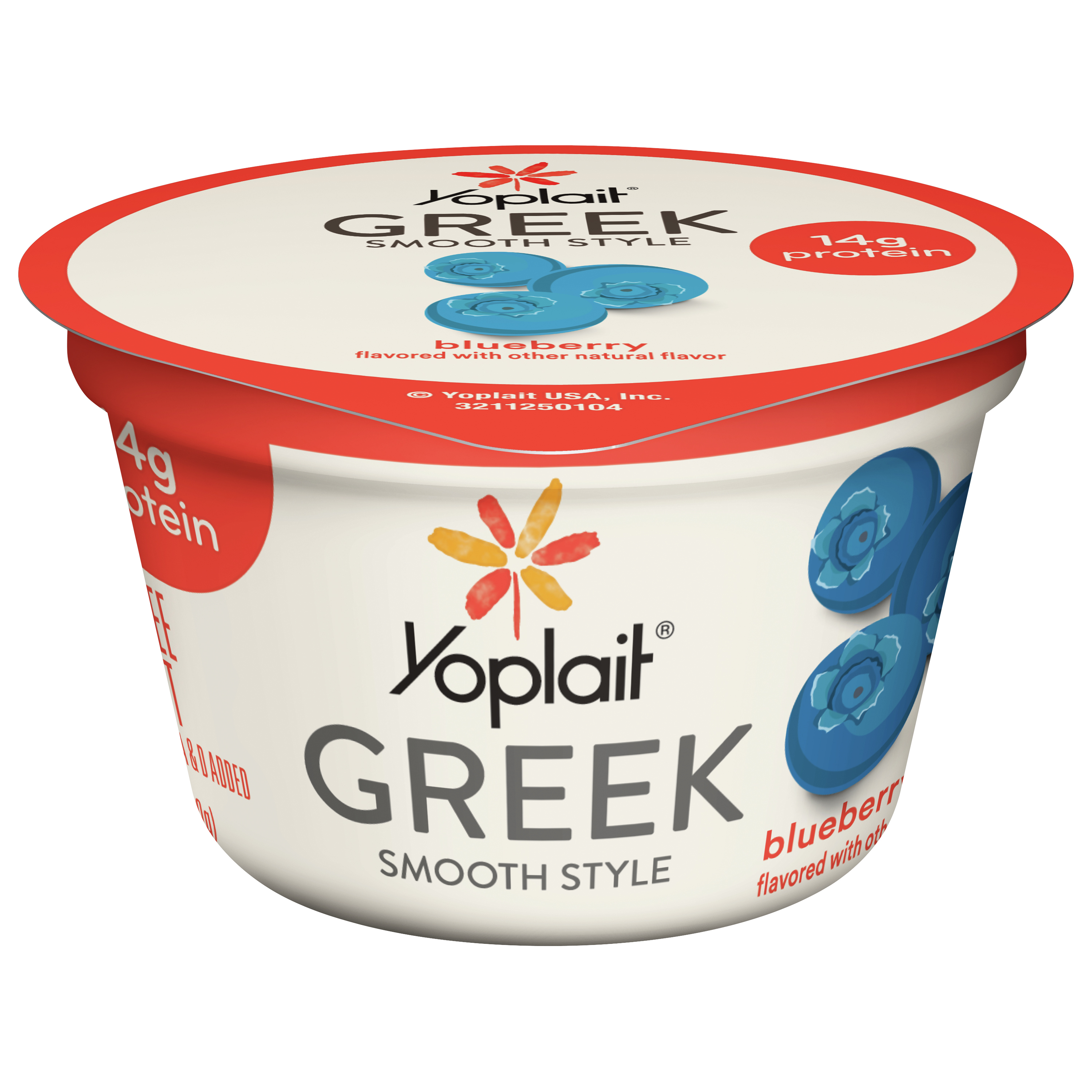 Yogurt, Greek, Fat Free, Blueberry, Smooth Style