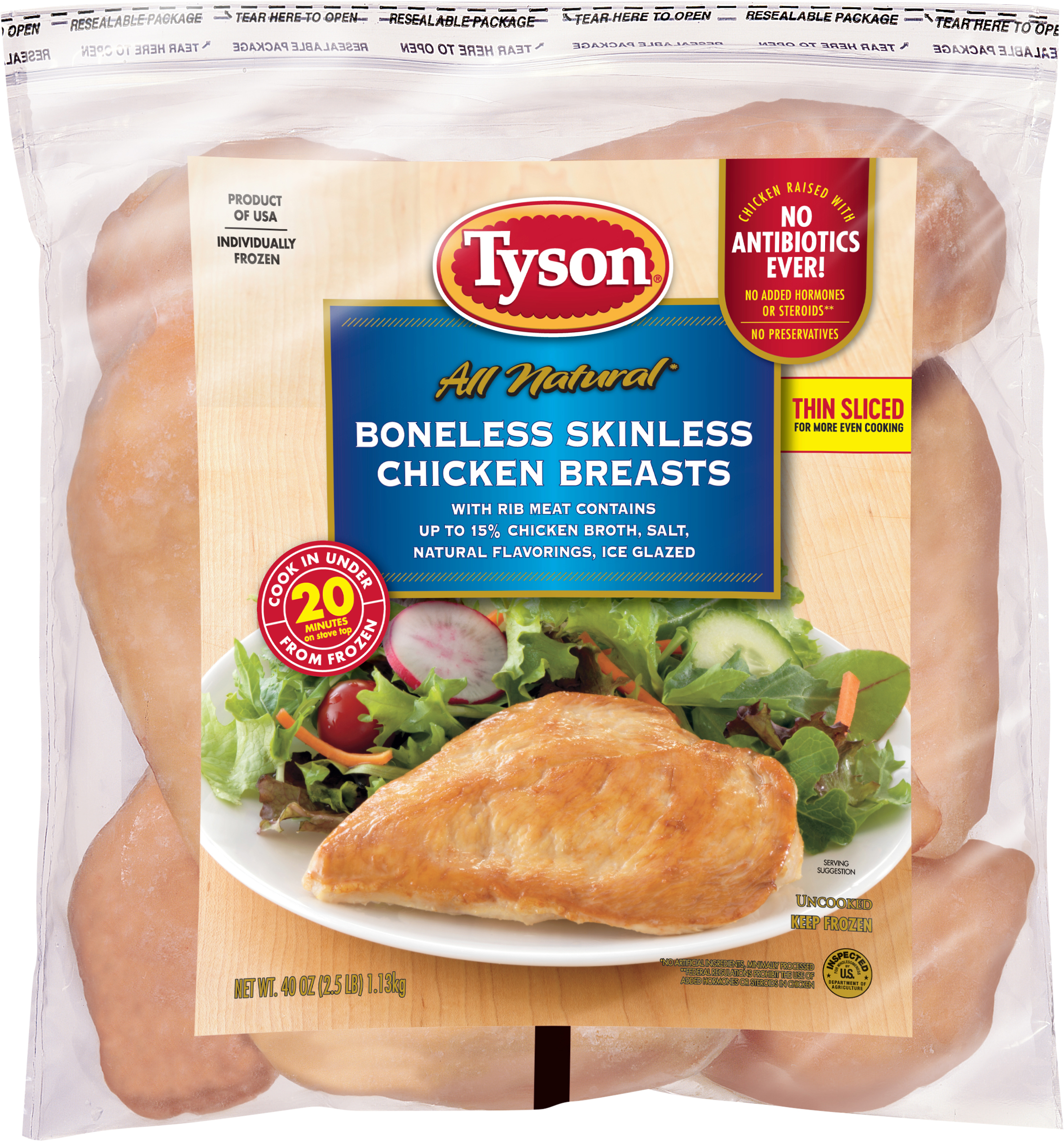 Chicken Breasts, Boneless, Skinless, Thin Sliced