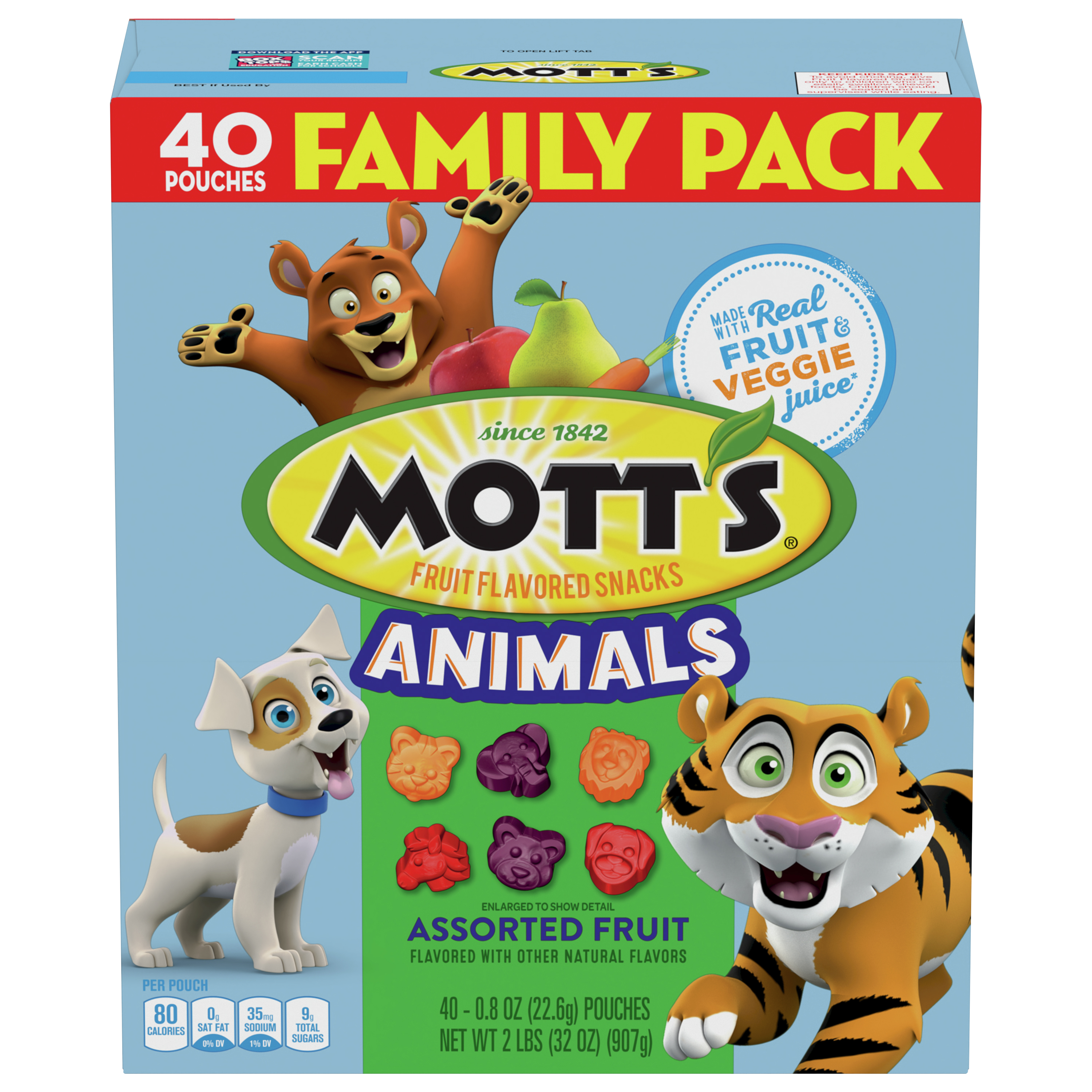 Fruit Flavored Snacks, Assorted Fruit, Animals, Family Pack