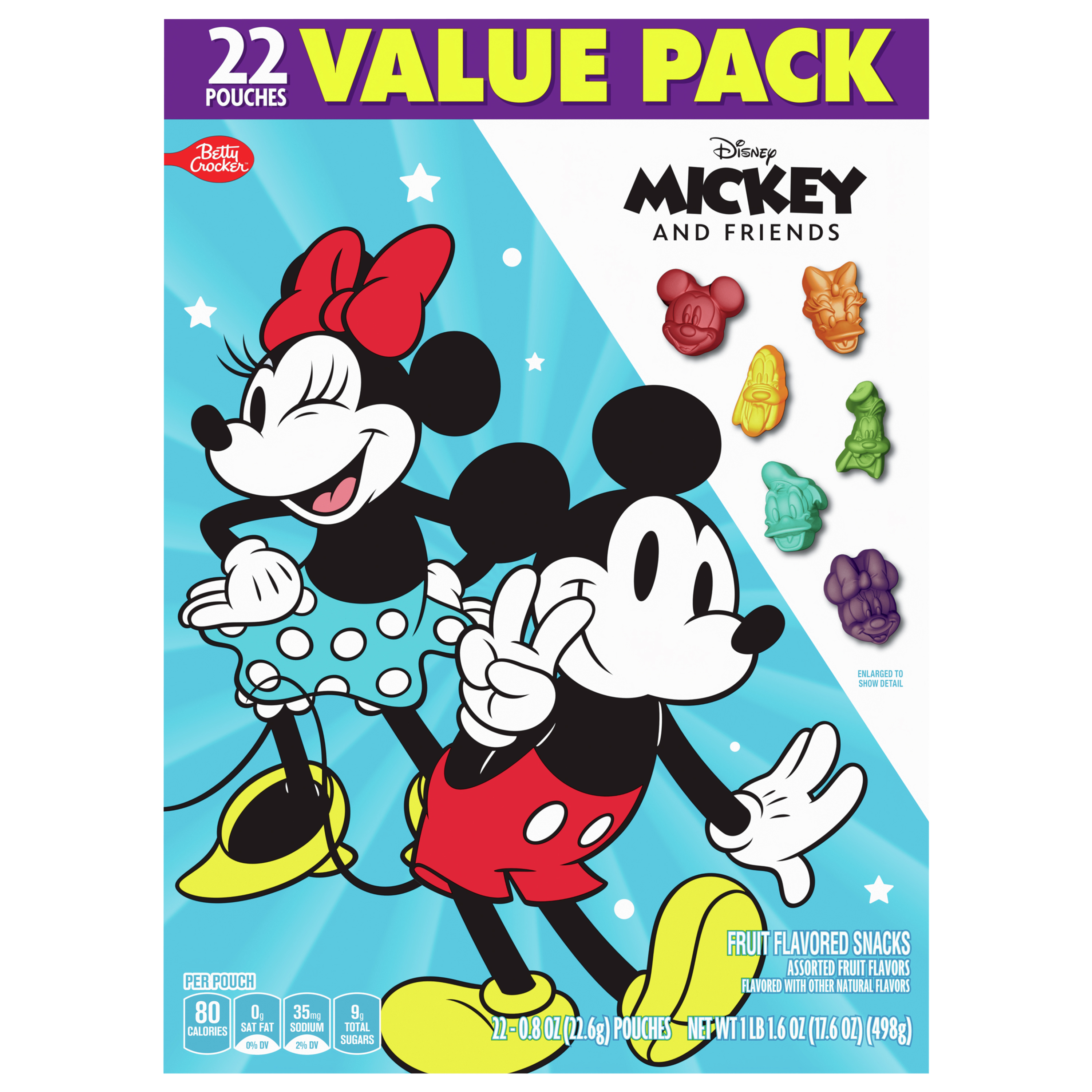 Fruit Flavored Snacks, Assorted Fruit Flavors, Disney Mickey and Friends, Value