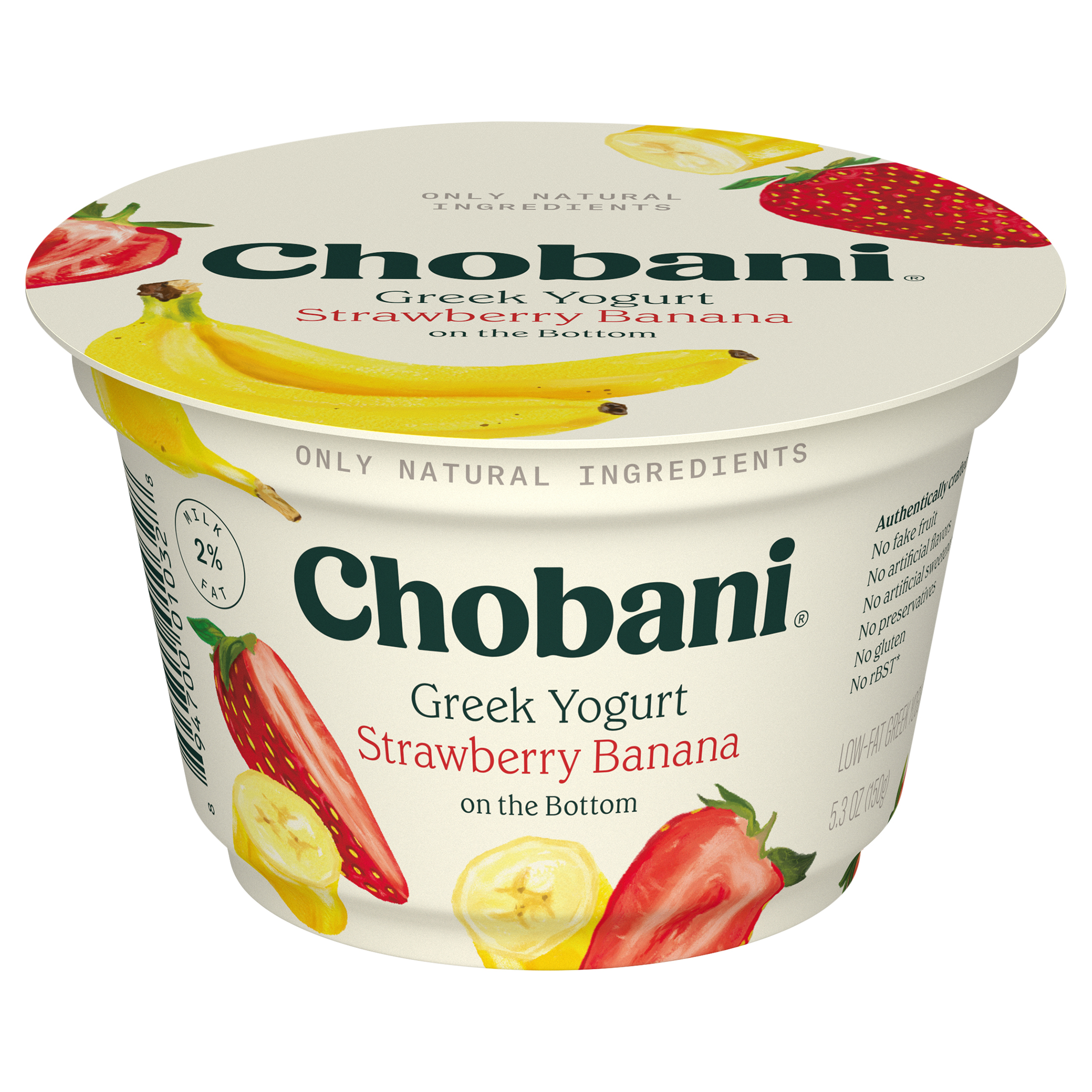 Yogurt, Low-Fat, Greek, Strawberry Banana on the Bottom