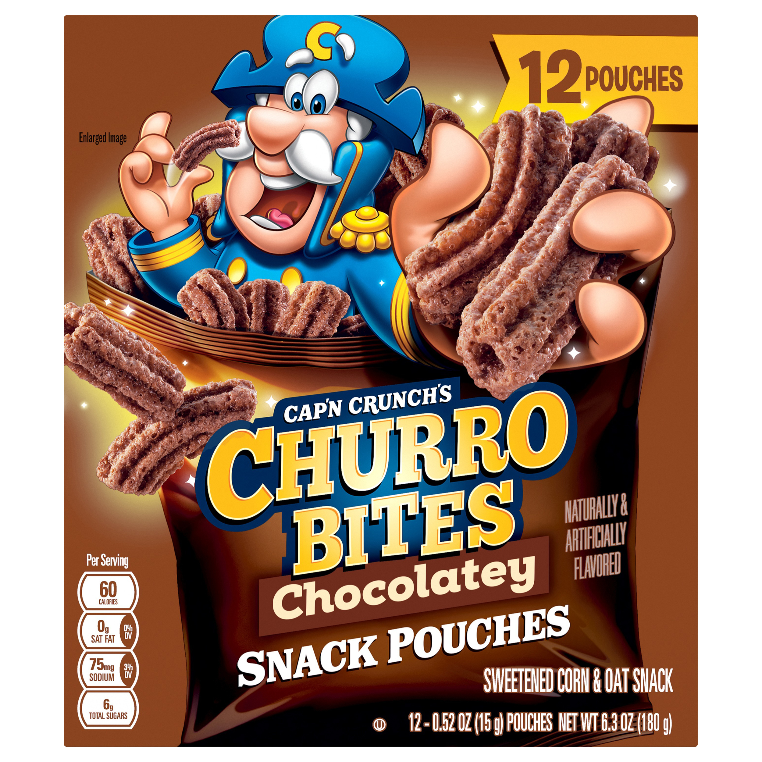 Cap'n Crunch's Churro Bites 12 Pack Chocolatey Snack Pouches 12 Ea