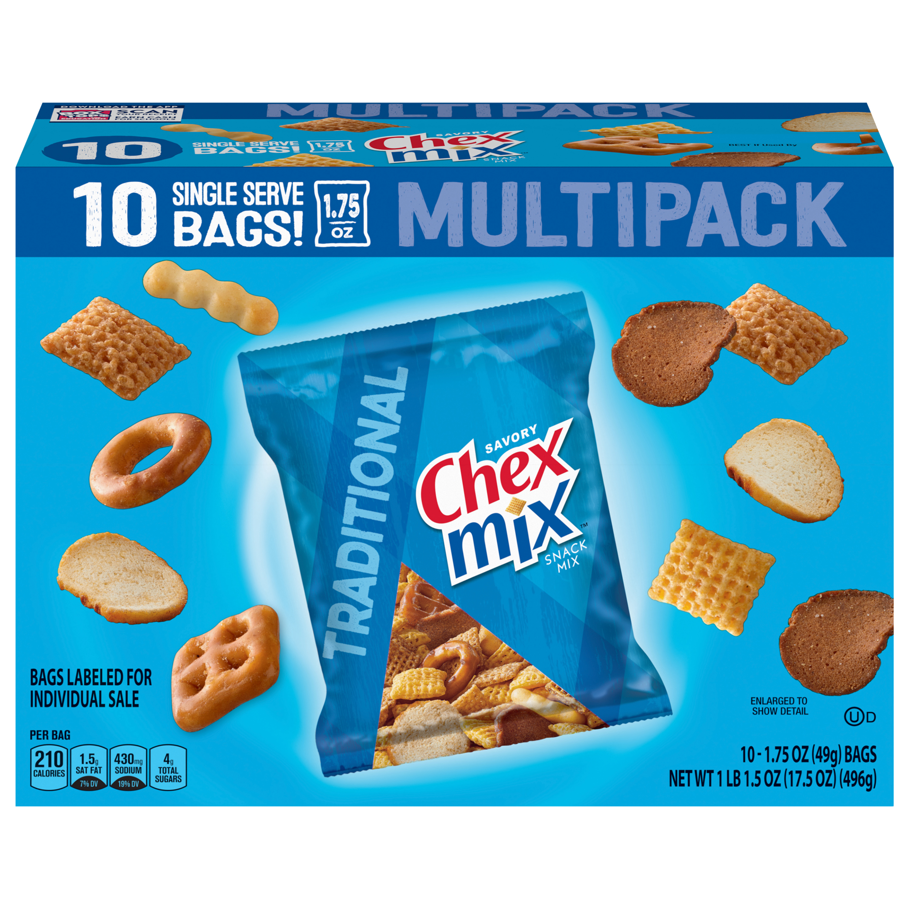 Snack Mix, Traditional, Savory, Single Serve Bags, Multipack