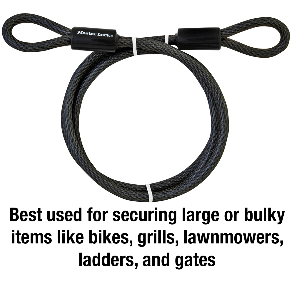 Master Lock 6-ft (1.8-m) Long x 0.38-in (10-mm) Diameter Looped End Cable Master Lock 6-ft (1.8-m) Long x 0.38-in (10-mm) Diameter Looped End Cable