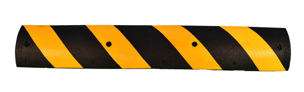 Cortina Safety Products 6' Black/Yellow Rubber Speed Bump - White Cap