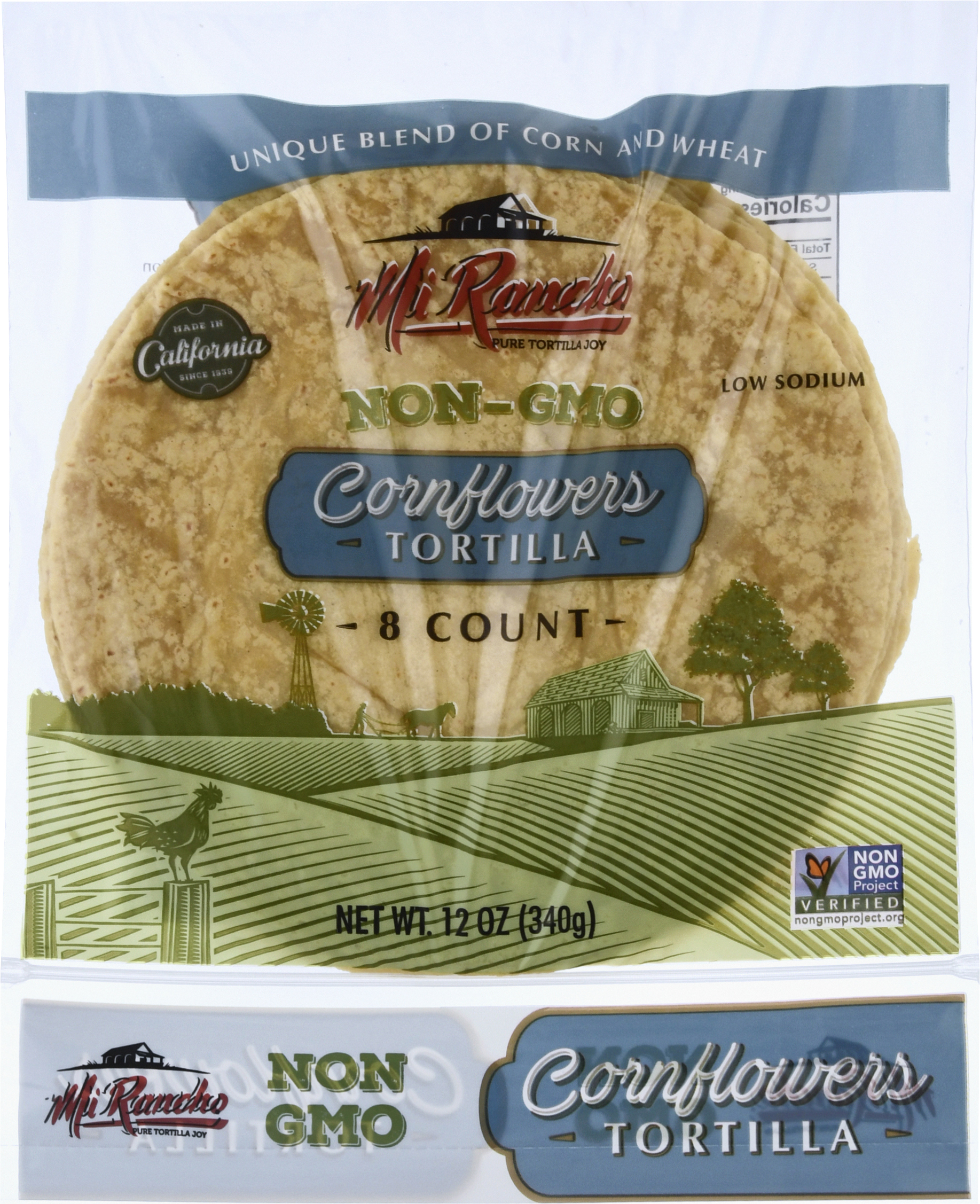 Tortilla, Low Sodium, Cornflowers