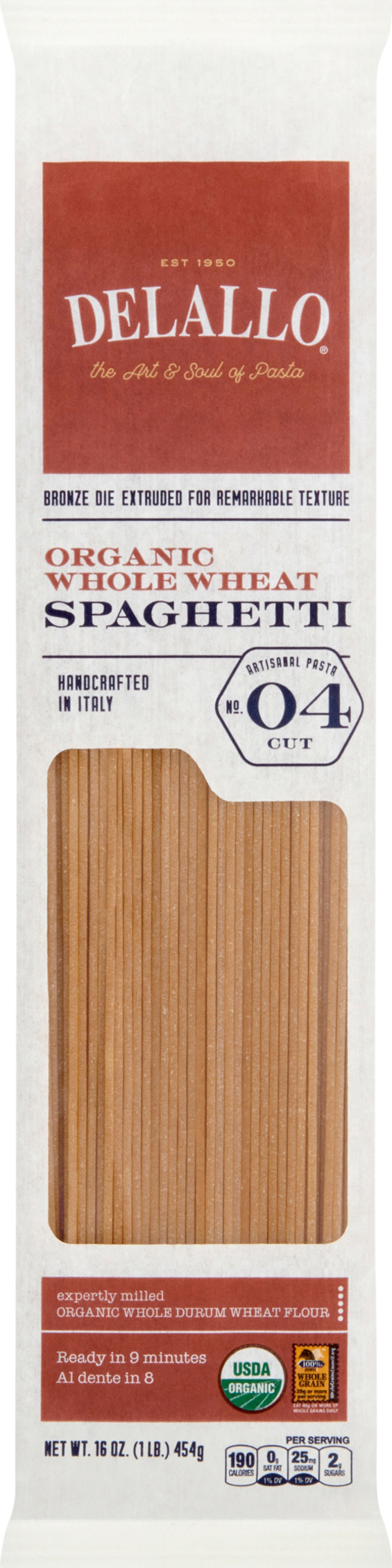 Spaghetti, Organic, Whole Wheat, No. 04 Cut