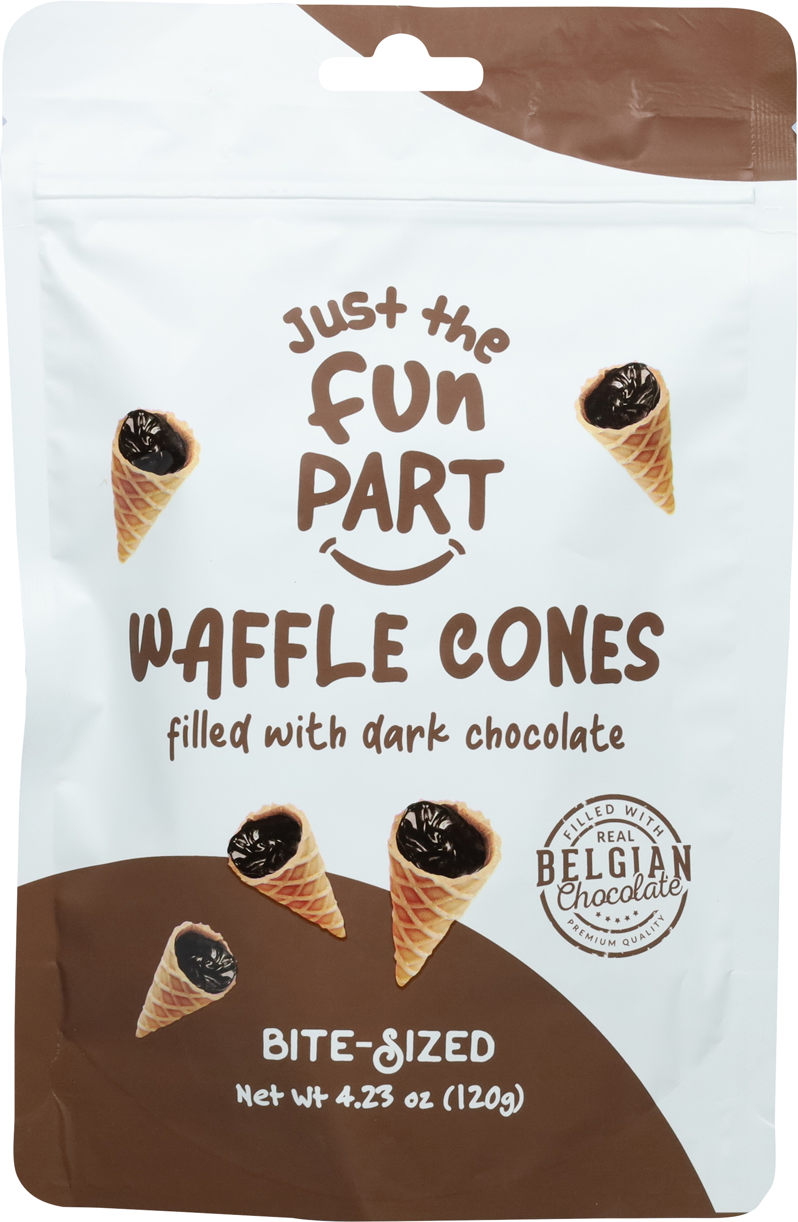 Waffle Cones, Dark Chocolate, Bite-Sized