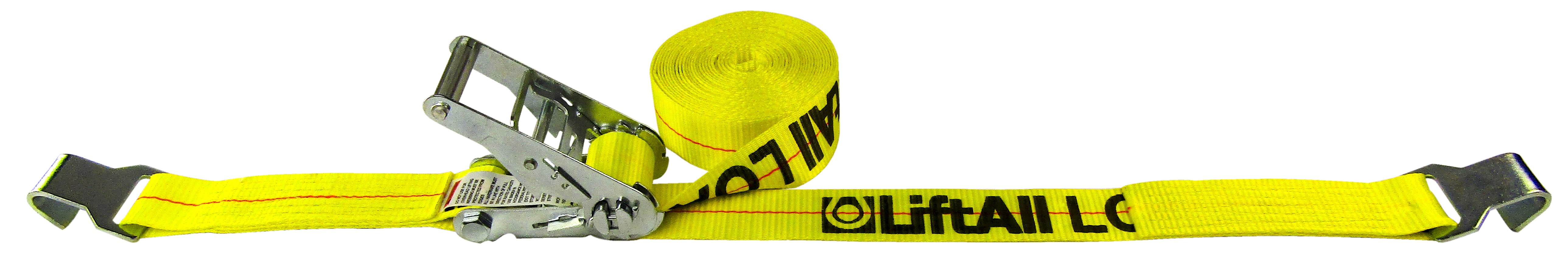 White Cap  Lift-All 2 x 27' Yellow U-Hook Tie Down Ratchet Strap 10K  Ultimate Strength