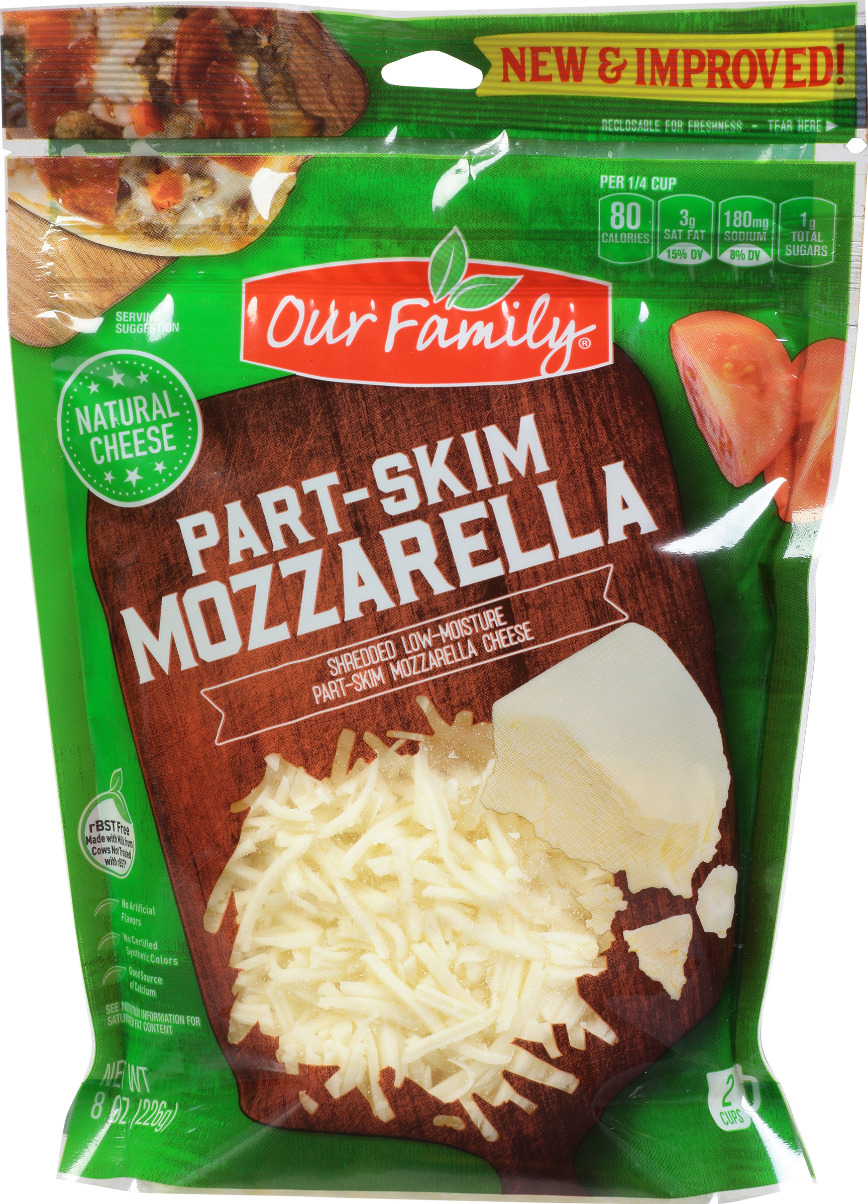 Shredded Cheese, Part-Skim, Mozzarella