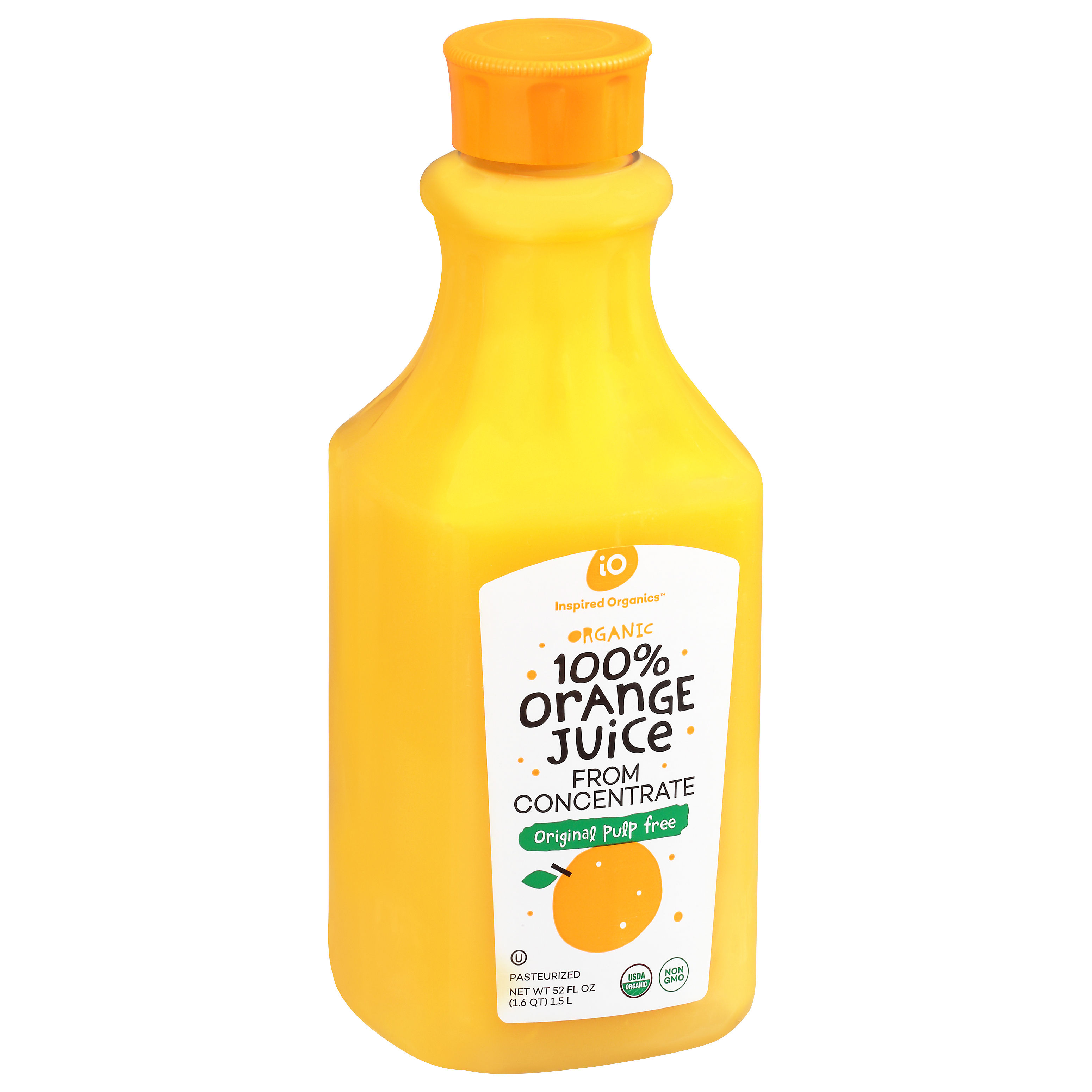 Inspired Organics Organic 100% Orange Juice 52 Fl Oz Bottle