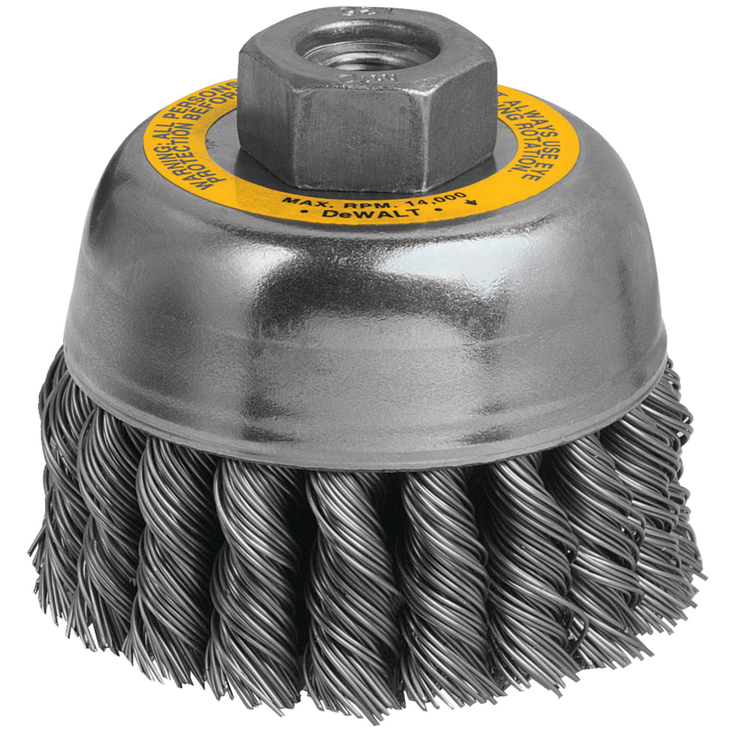 White Cap  DEWALT 3 Knotted Cup Brush