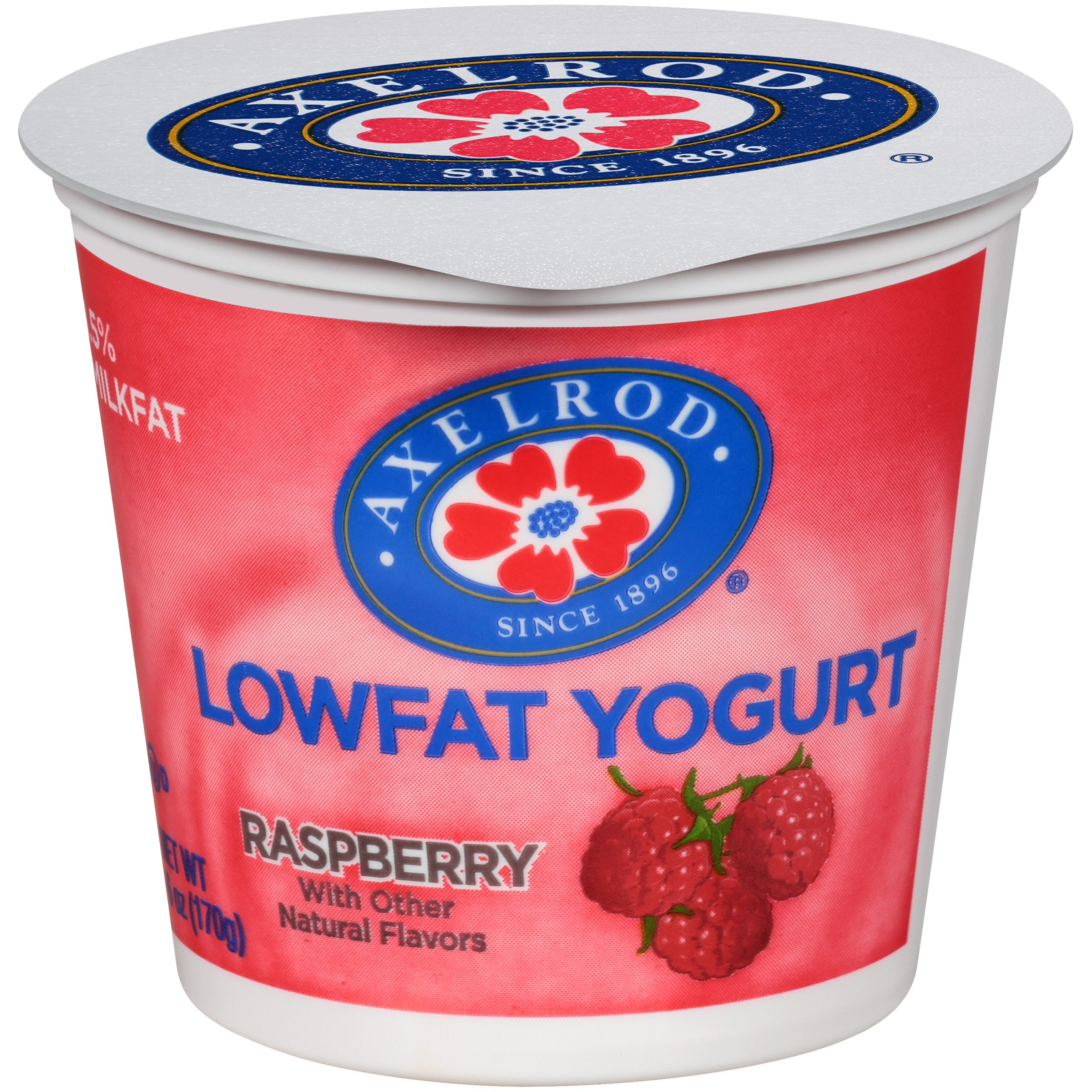 Axelrod® Raspberry Lowfat Yogurt 6 Oz. Cup