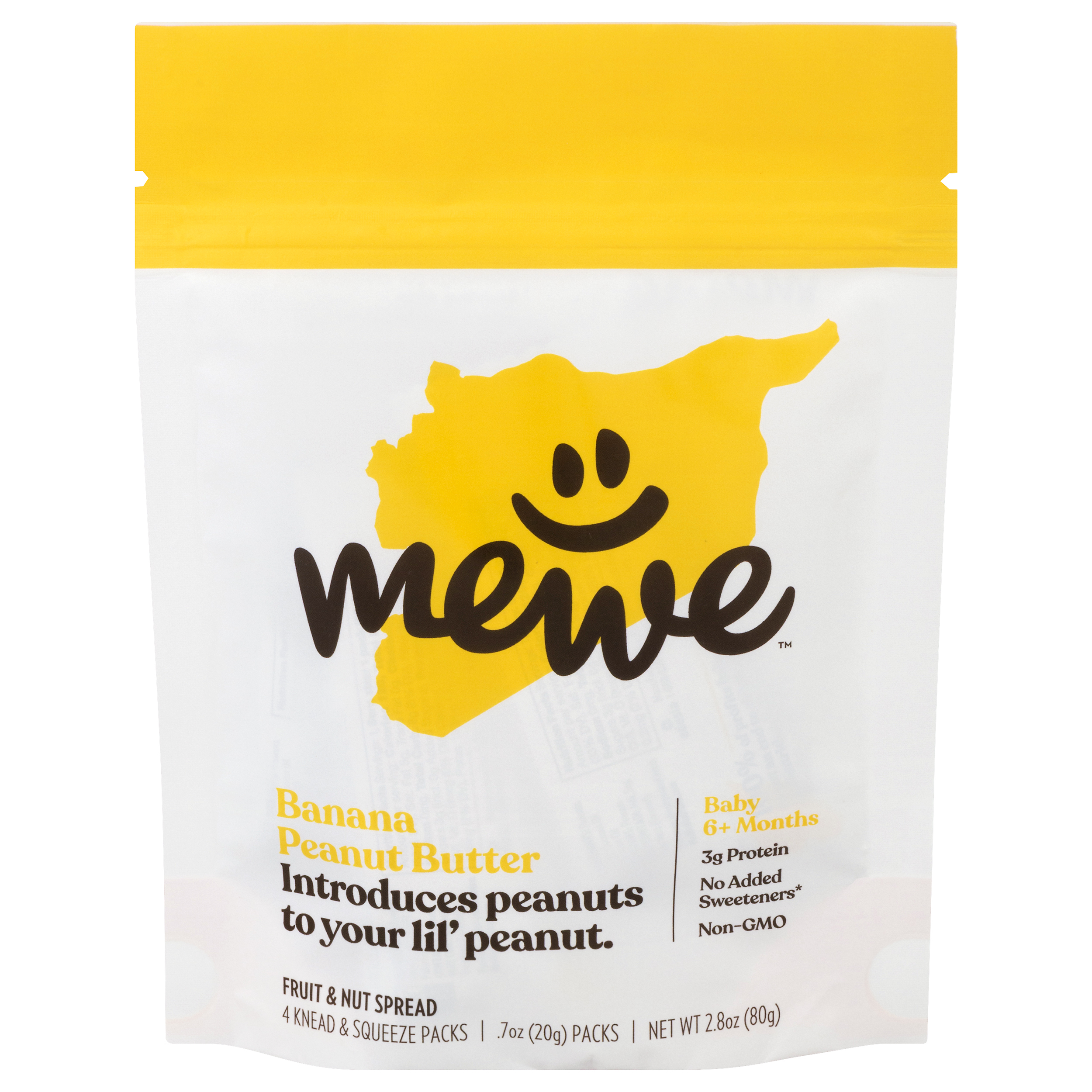 Mewe Knead & Squeeze Packs Banana Peanut Butter Fruit & Nut Spread 4 Ea