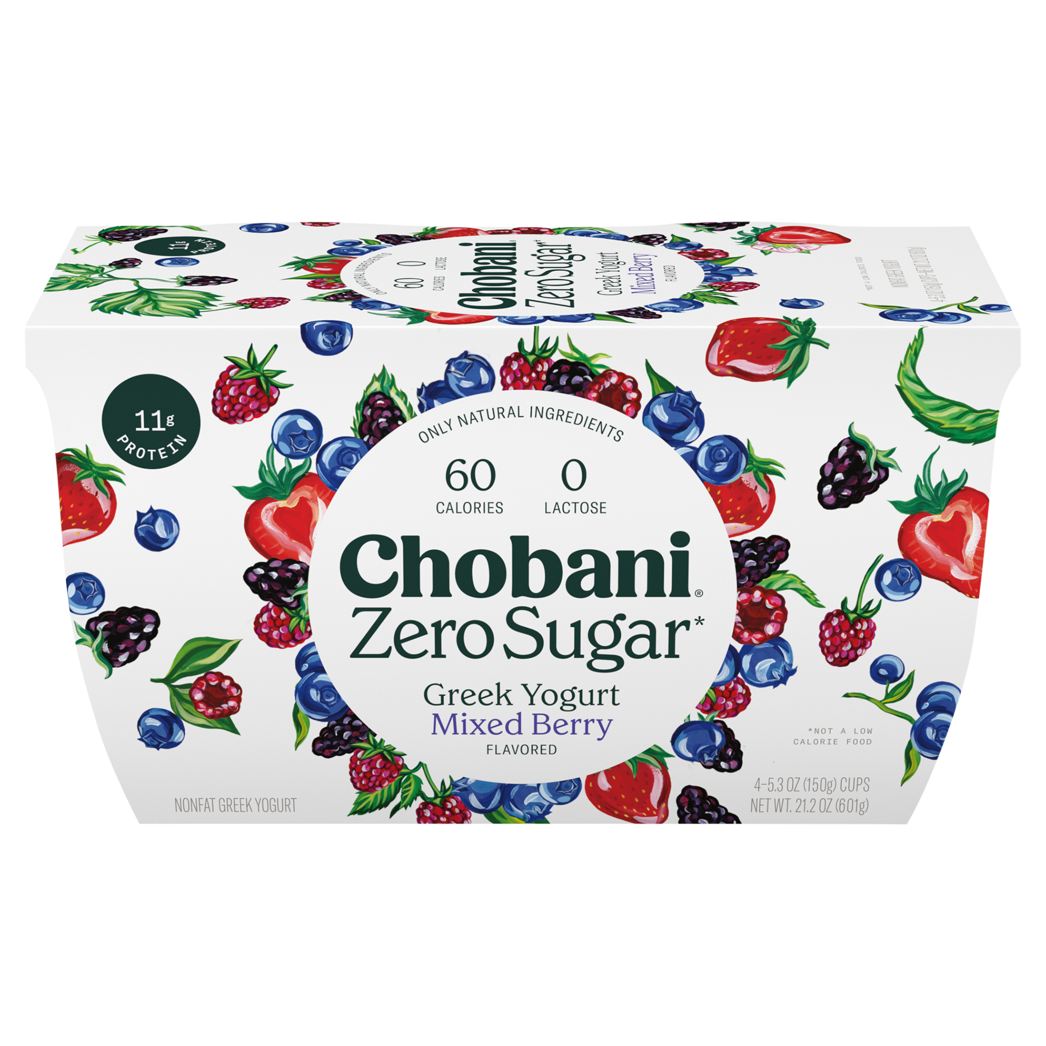 Yogurt, Greek, Nonfat, Zero Sugar, Mixed Berry Flavored