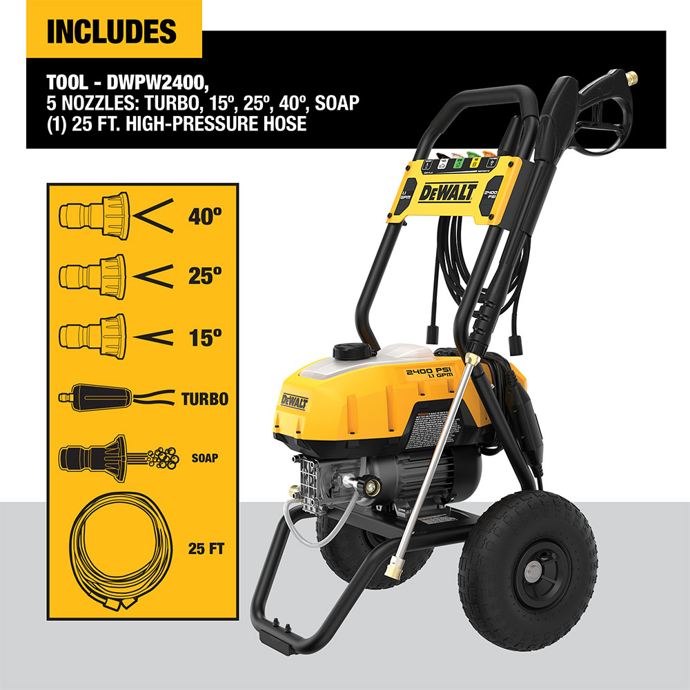 White Cap 2400 PSI 13 AMP ELECTRIC COLD WATER PRESSURE WASHER DEWALT