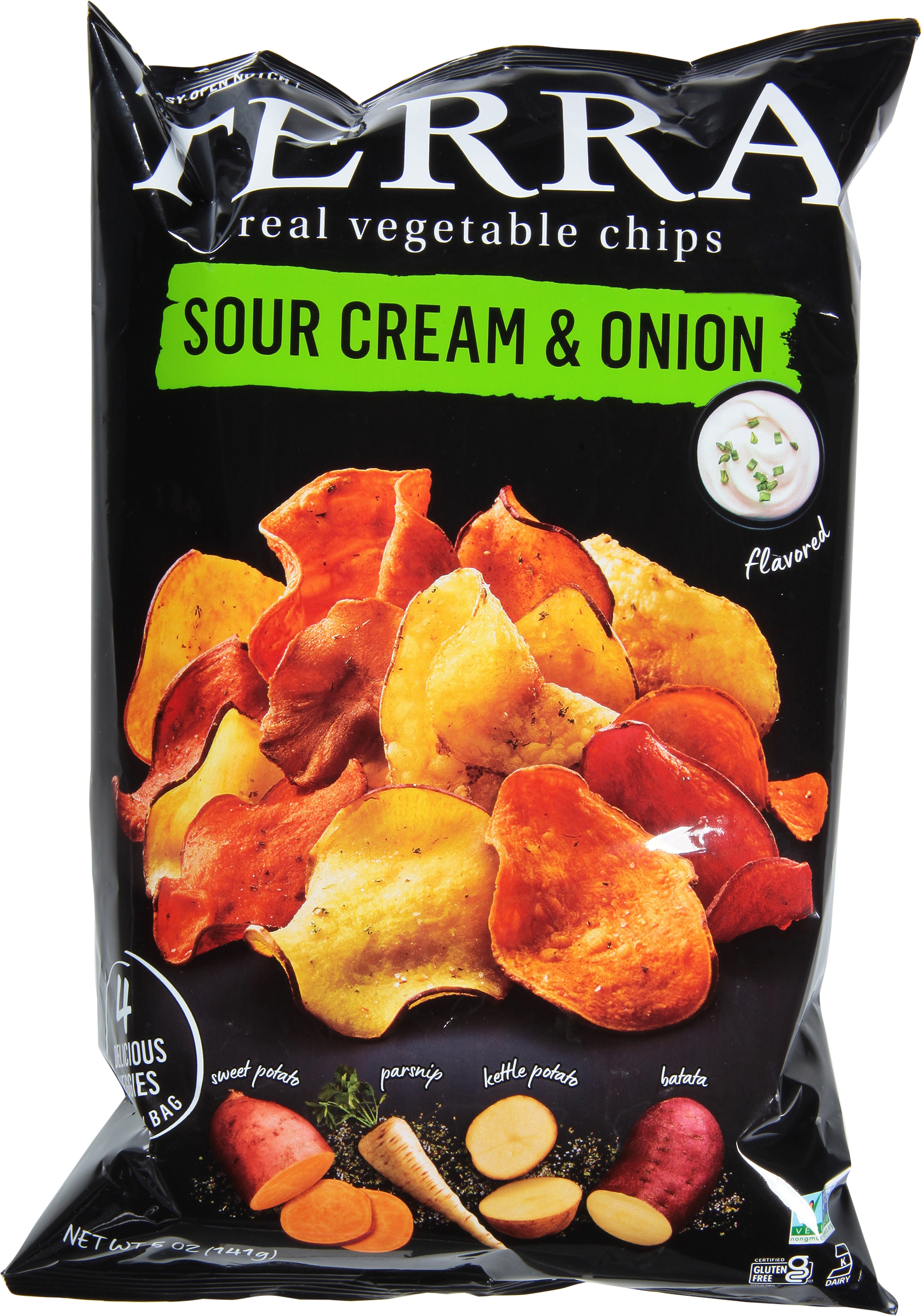 Vegetable Chips, Real, Sour Cream & Onion