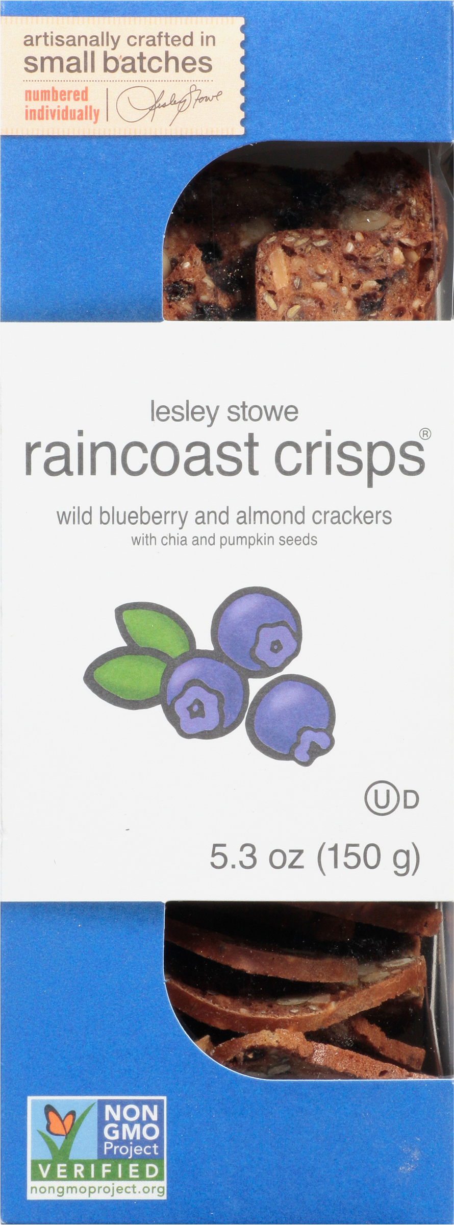 Crackers, Wild Blueberry and Almond, with Chia and Pumpkin Seeds