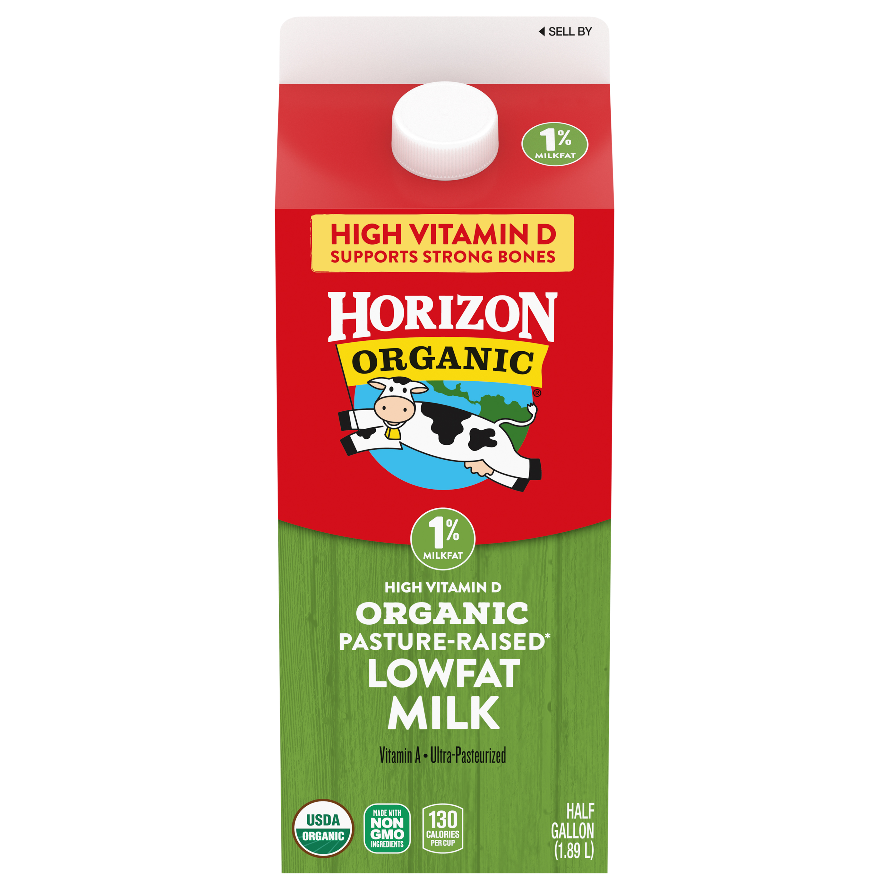 Milk, Organic, Lowfat, 1% Milkfat