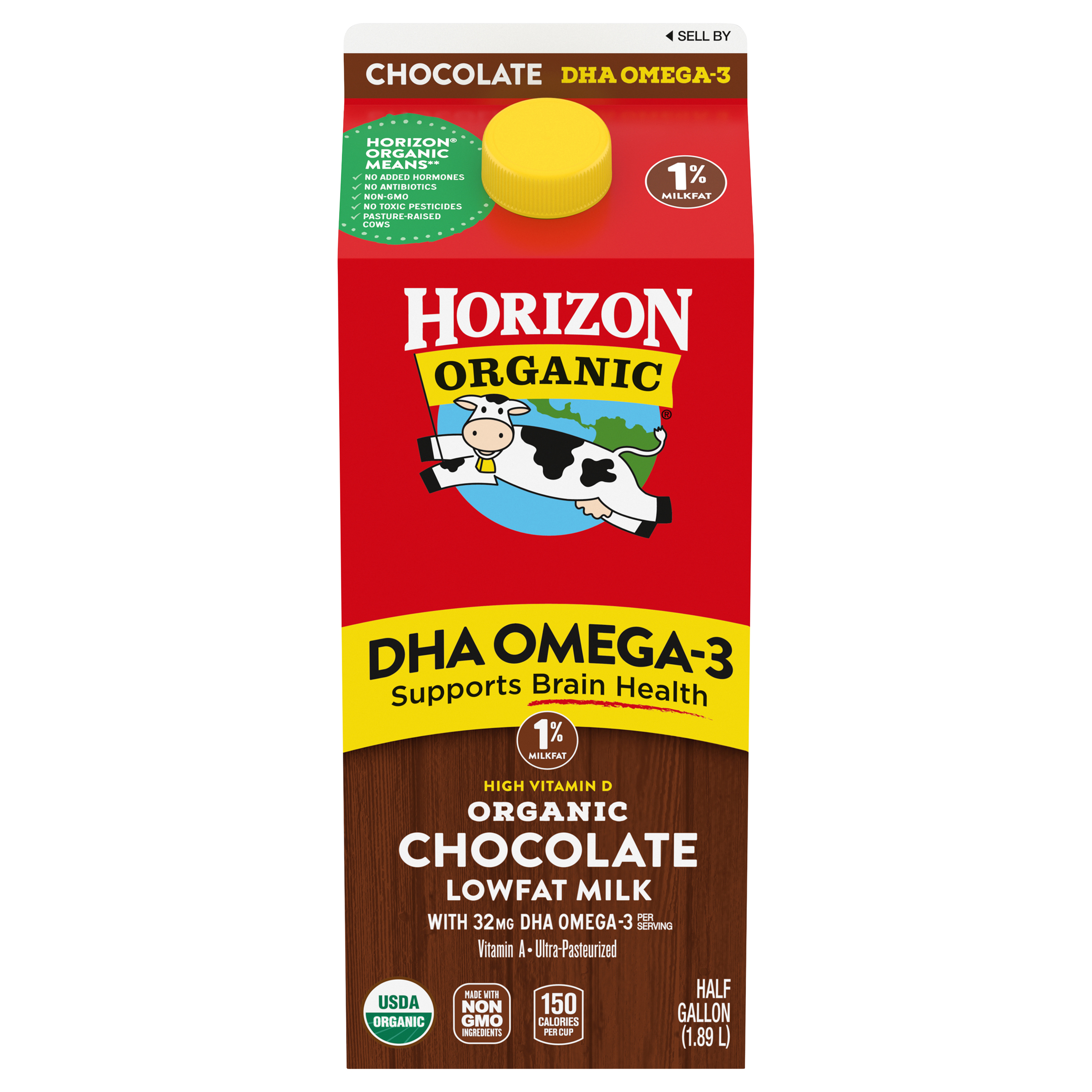 Milk, Organic, Lowfat, 1% Milkfat, Chocolate