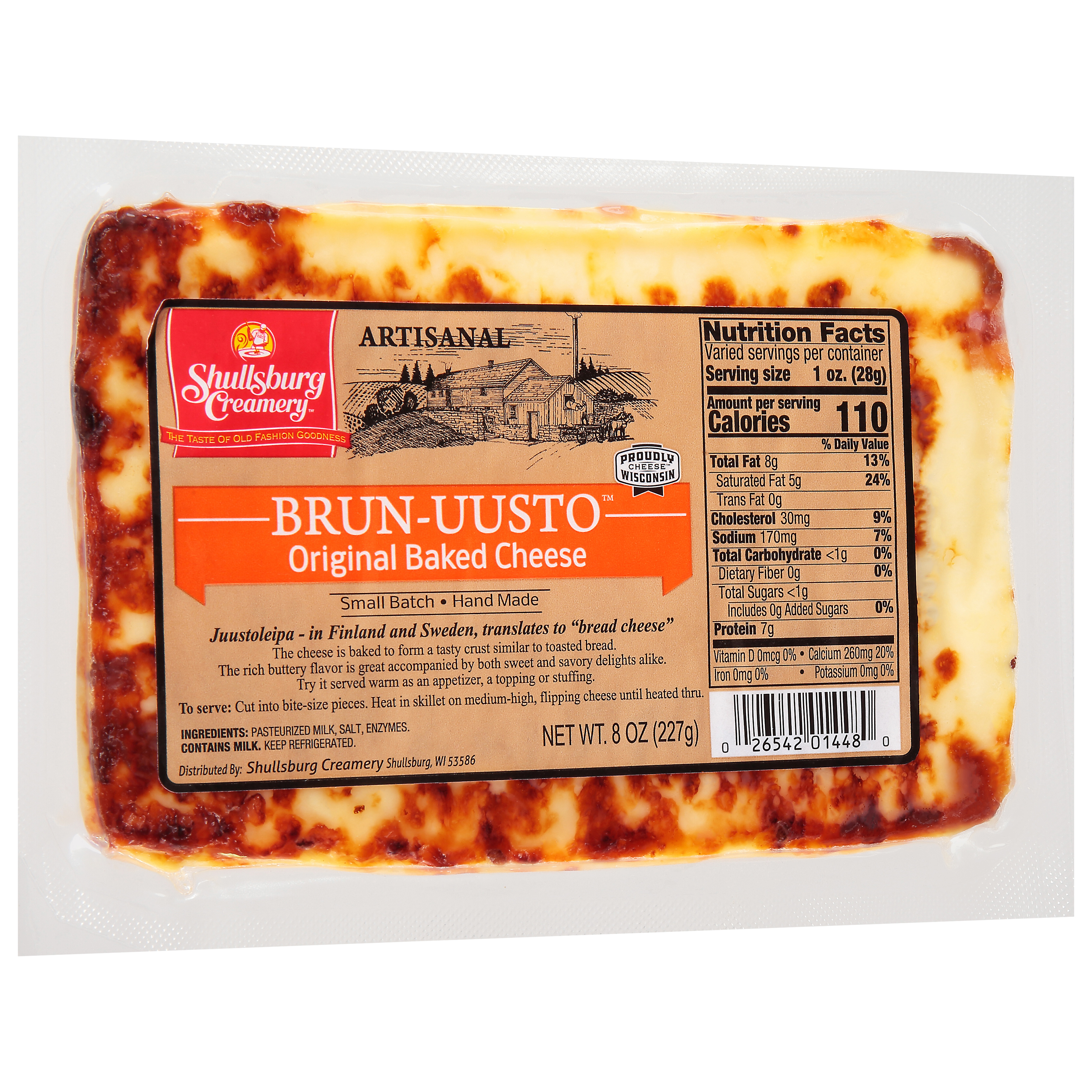 Shullsburg Creamery Brun-uusto Original Baked Cheese 8 Oz