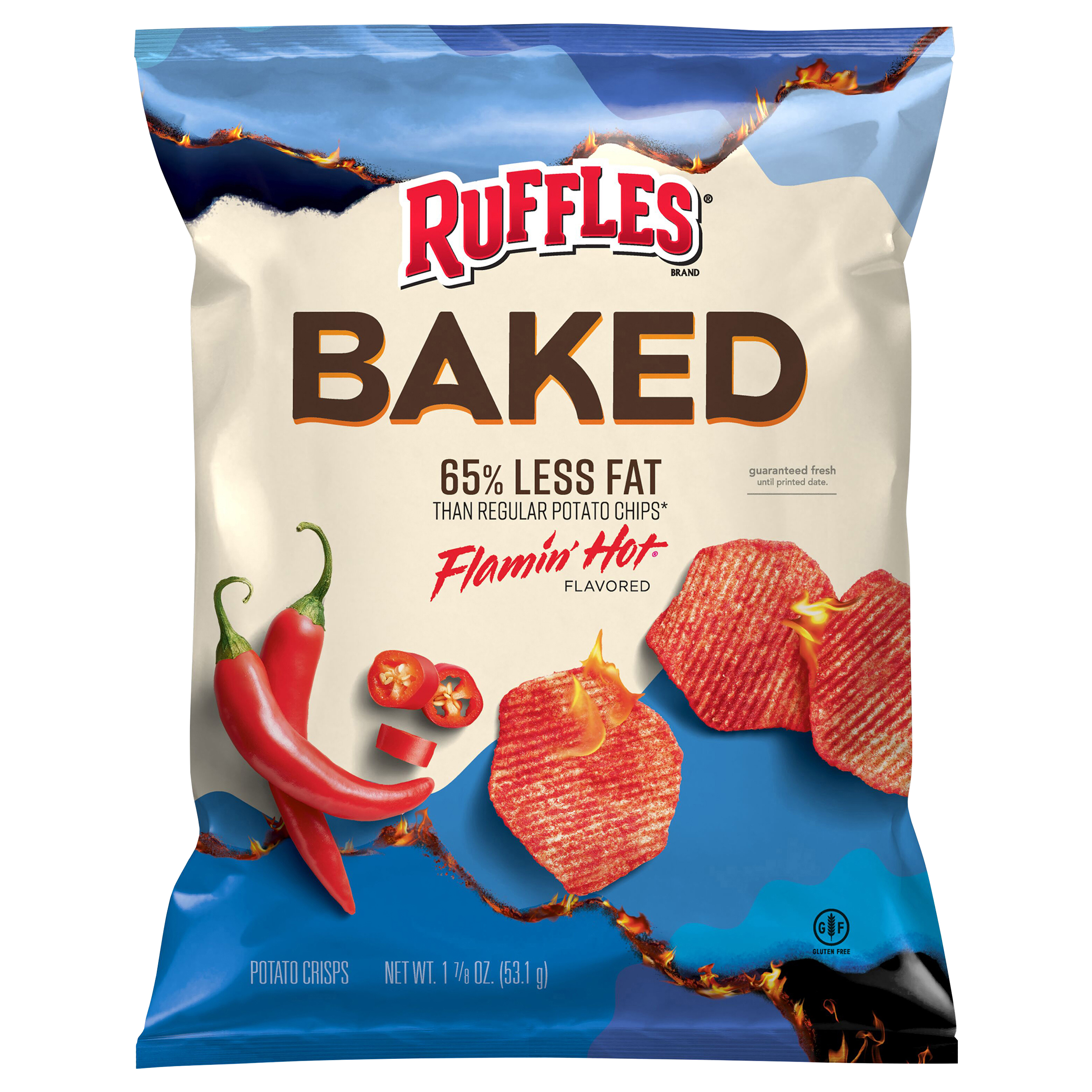 Potato Crisps, Flamin Hot Flavored, Baked