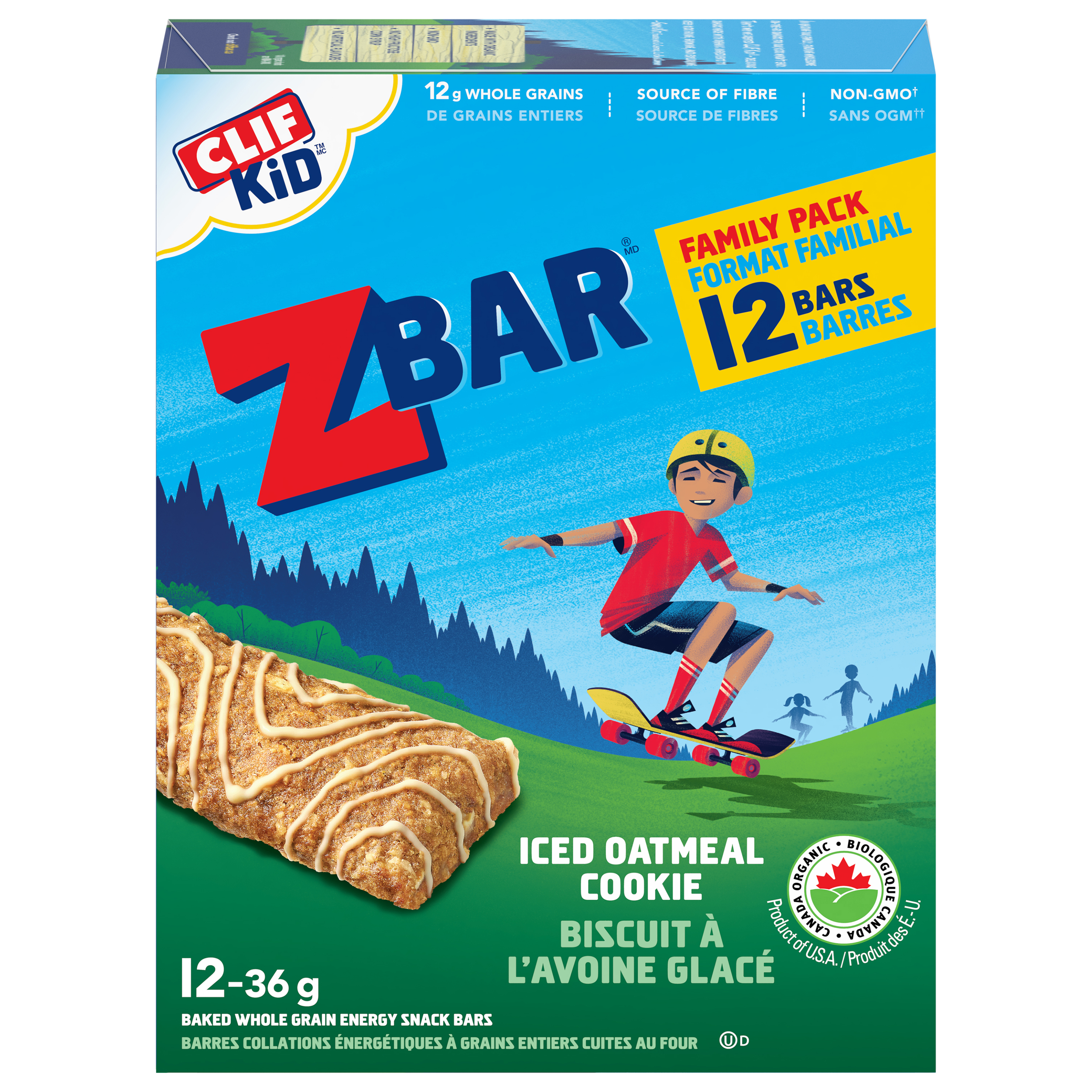 Zbar Iced Oatmeal Cookie Energy Snack Bars Family Pack 12 - 36 G Packs