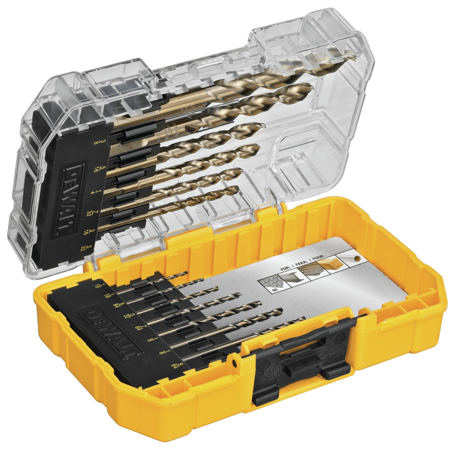 DeWALT Cobalt High Speed Steel 14Piece Jobber Length Drill Bit Set White Cap