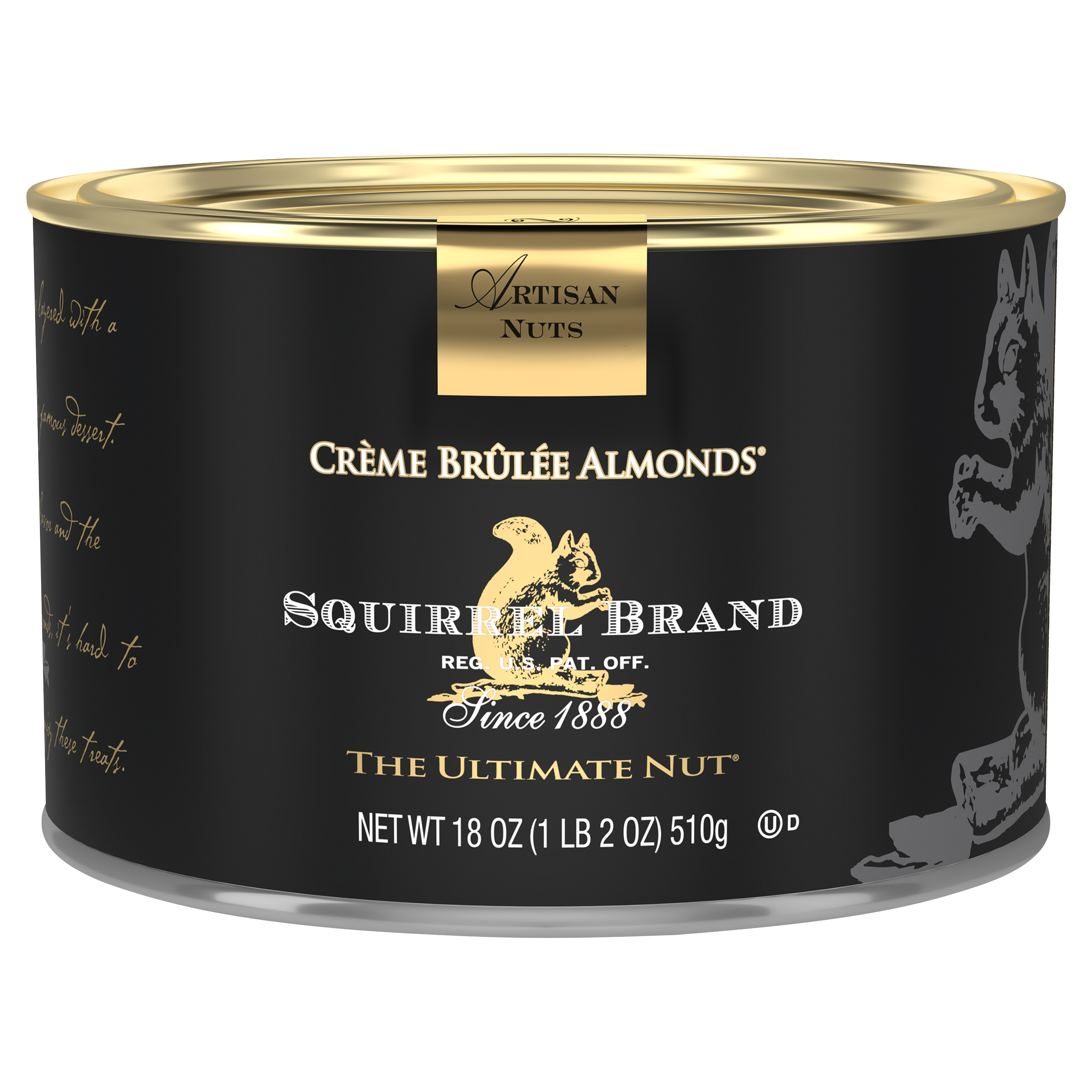 Squirrel Brand Artisan Nuts Crème Brûlée Almonds, 18 Oz Gift Tin