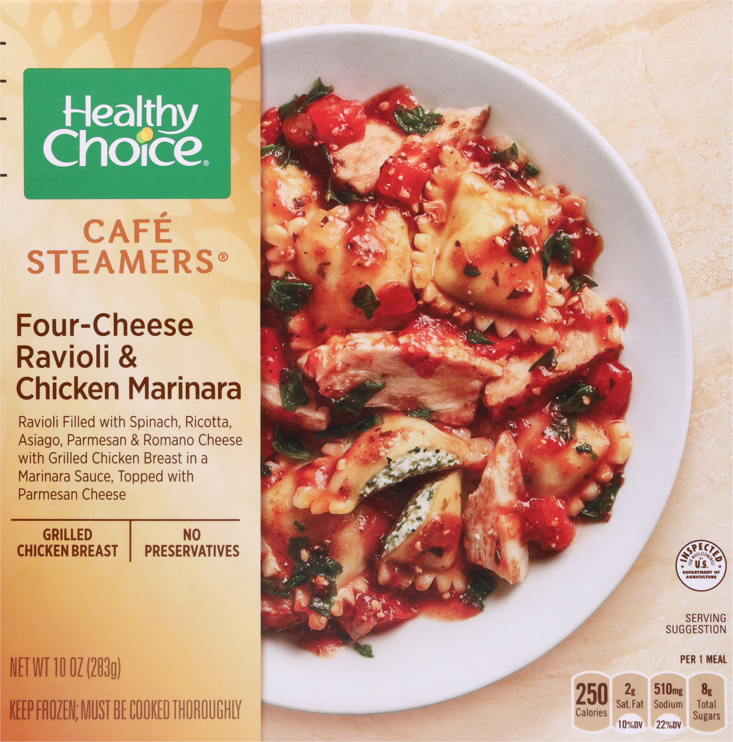 Four-Cheese Ravioli & Chicken Marinara