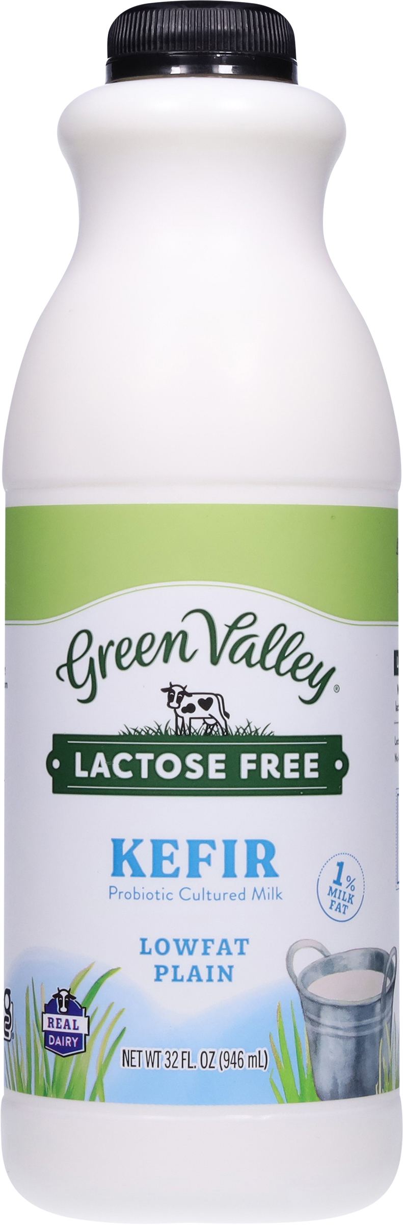 Kefir, Lactose Free, Lowfat, Plain, 1% Milkfat