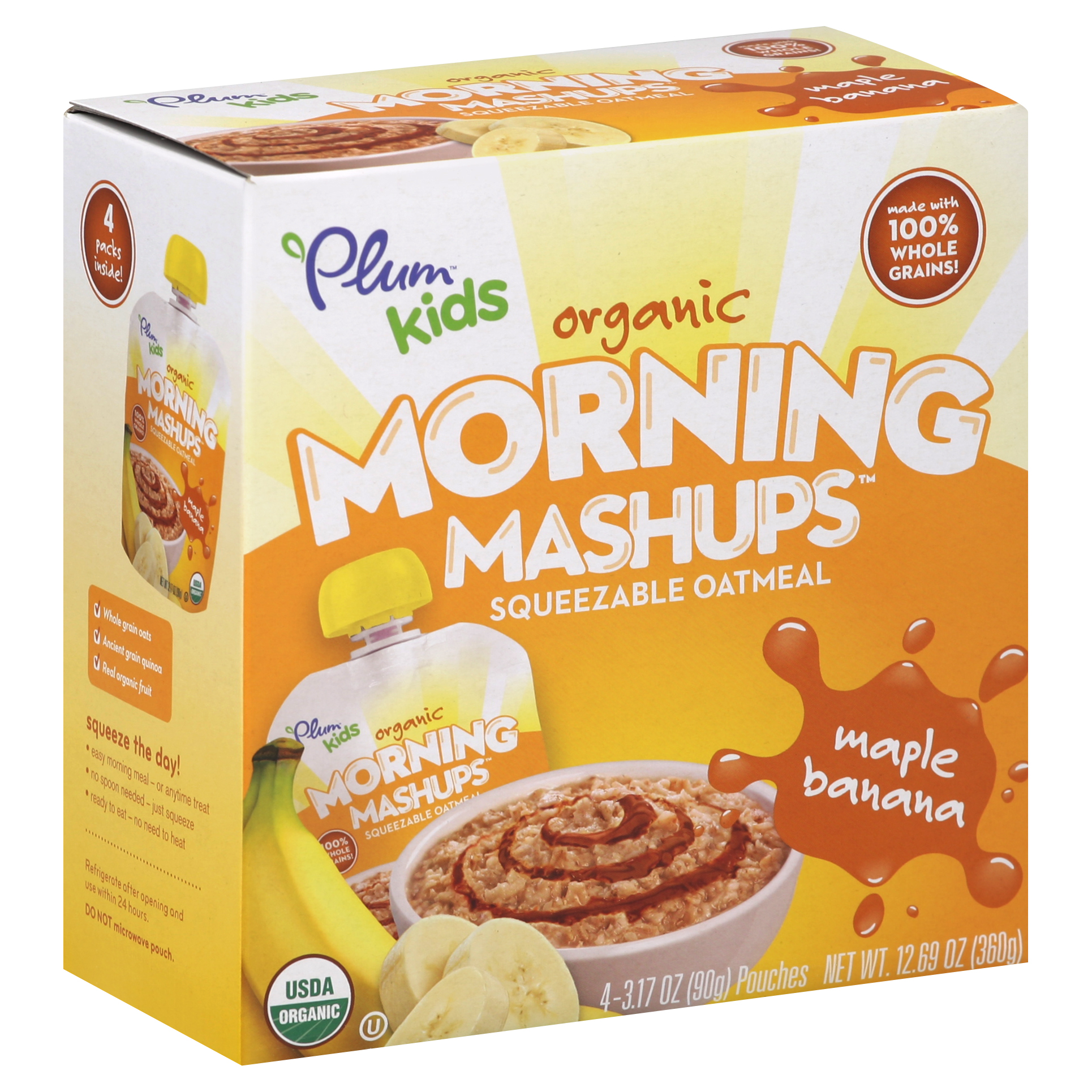 Plum Squeezable Oatmeal 4 Ea