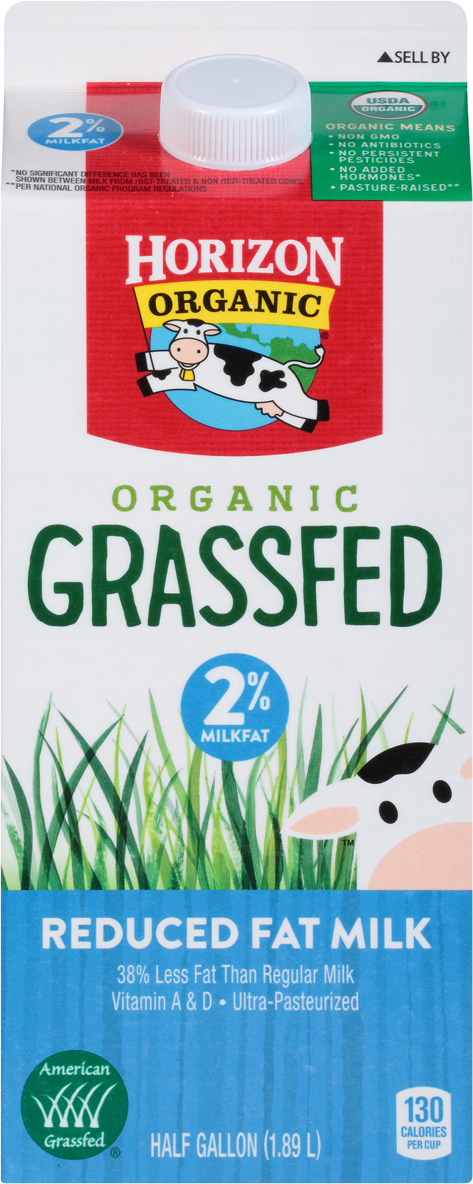 Milk, Organic, Reduced Fat, Grassfed