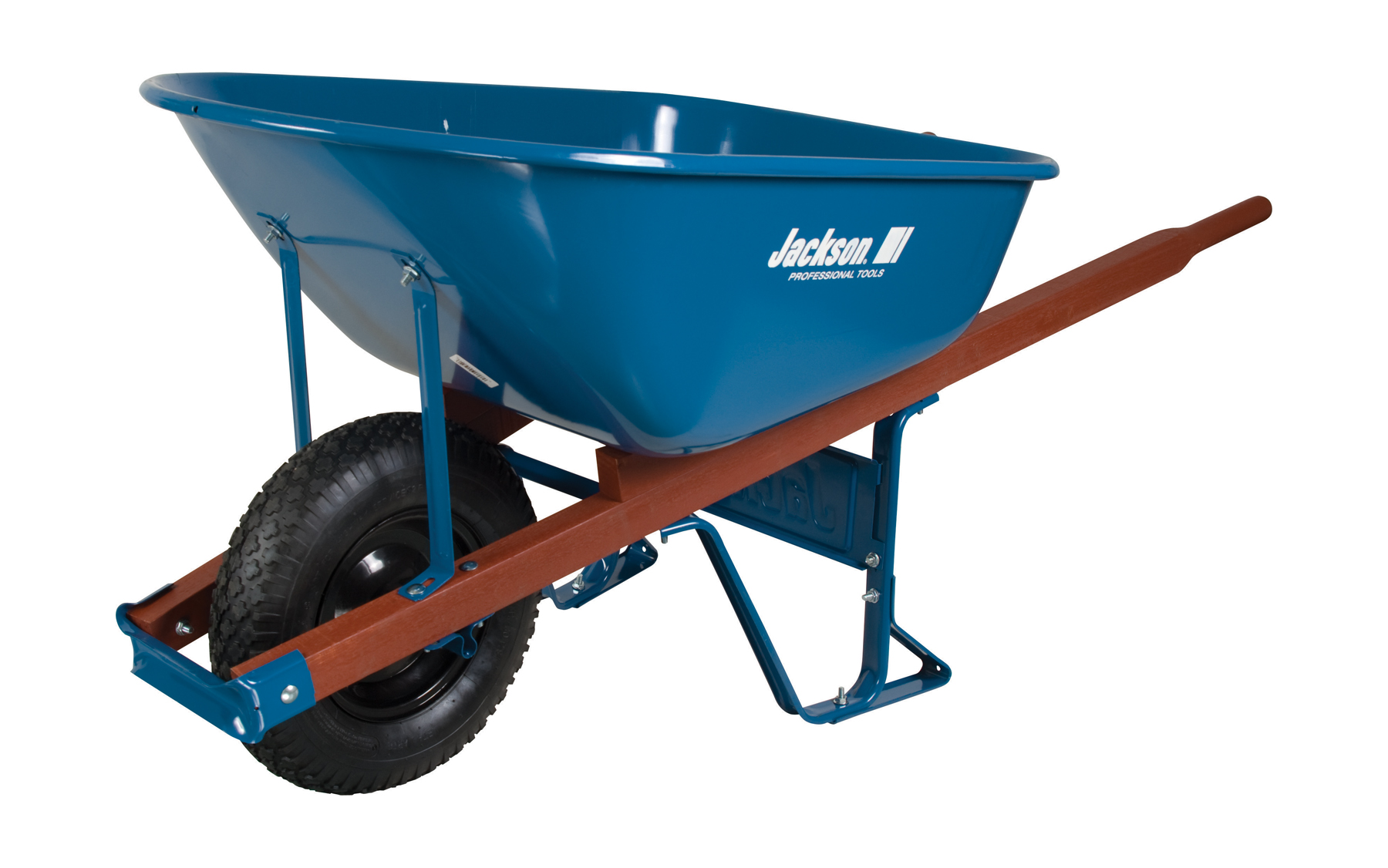 Jackson 6 cu ft Blue Wheelbarrow with Knobby Tire White Cap