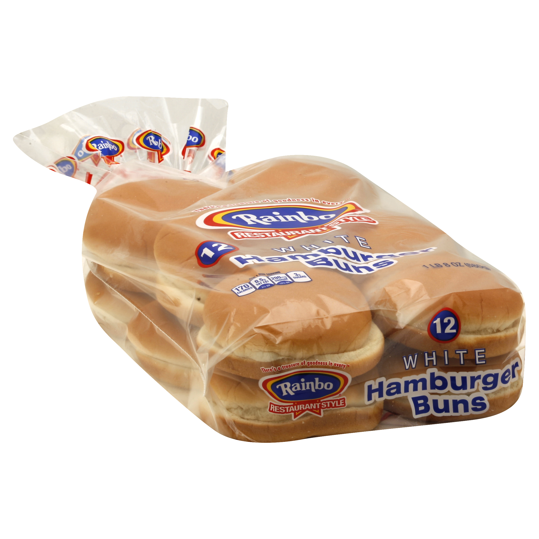 Rainbo Hamburger Buns 12 Ea