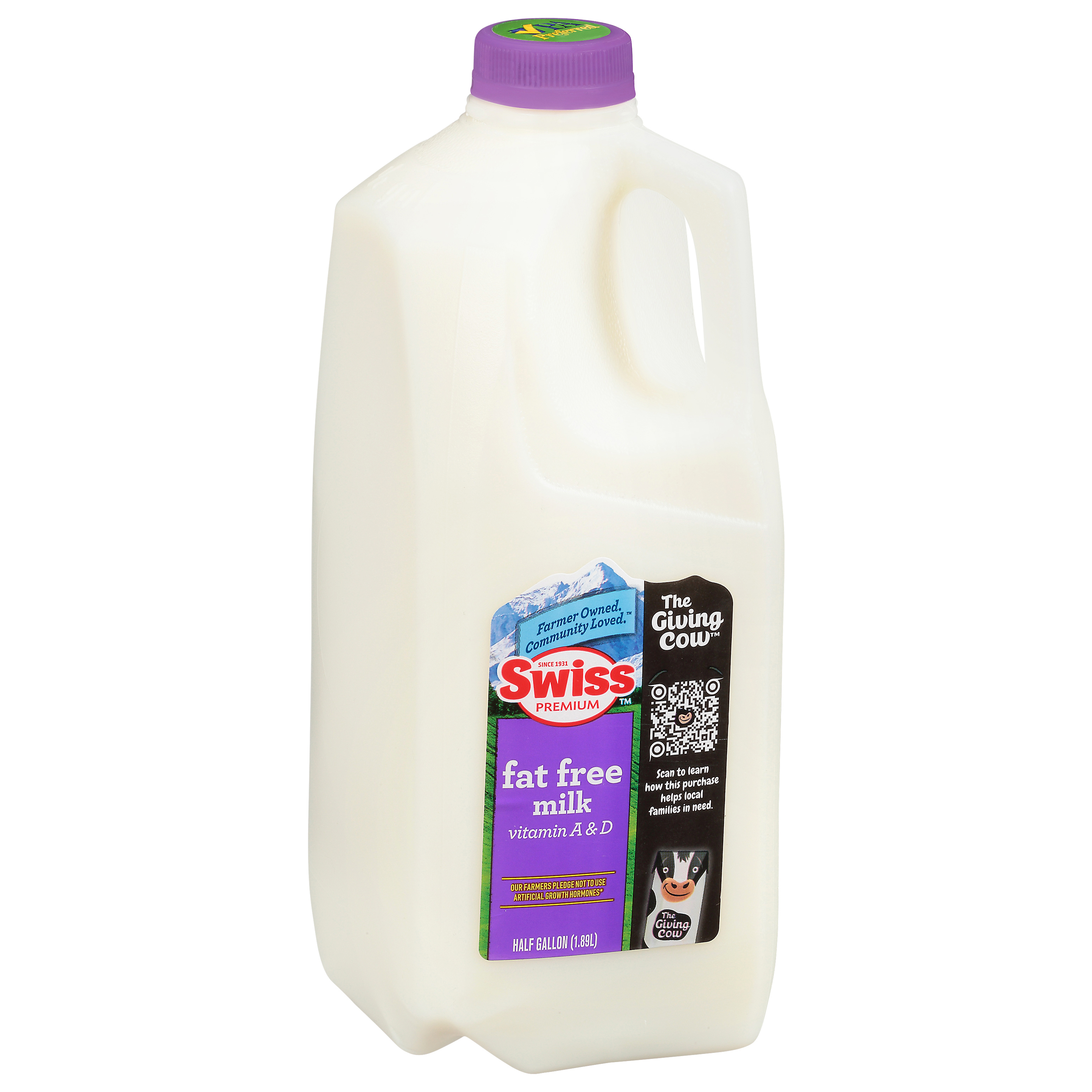 Swiss Fat Free Milk 0.5 Gl