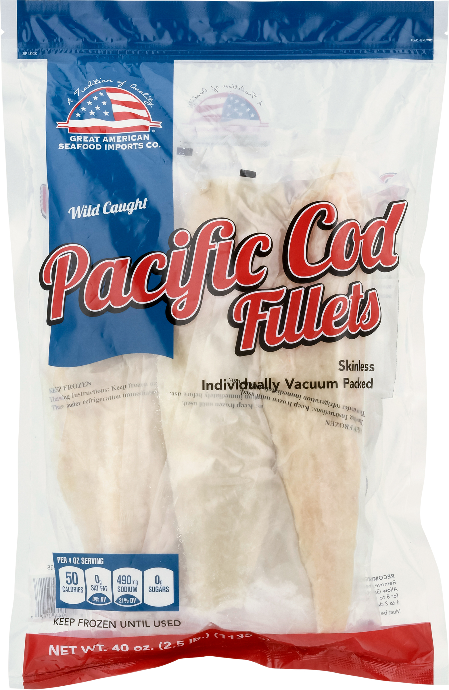 Fillets, Pacific Cod, Skinless