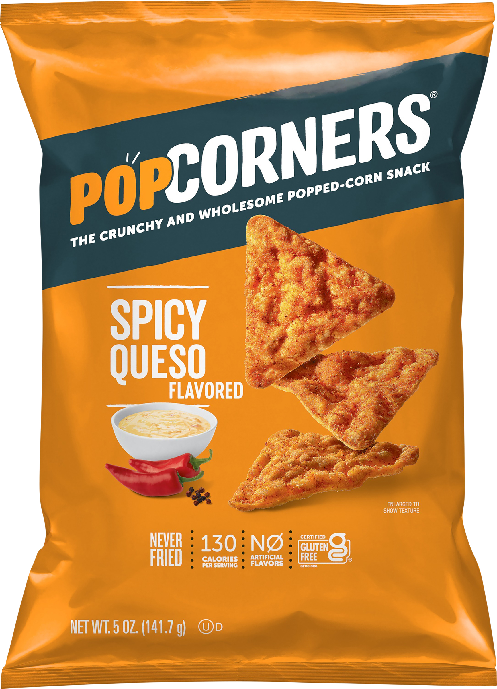 Popped-Corn Snacks, Spicy Queso Flavored