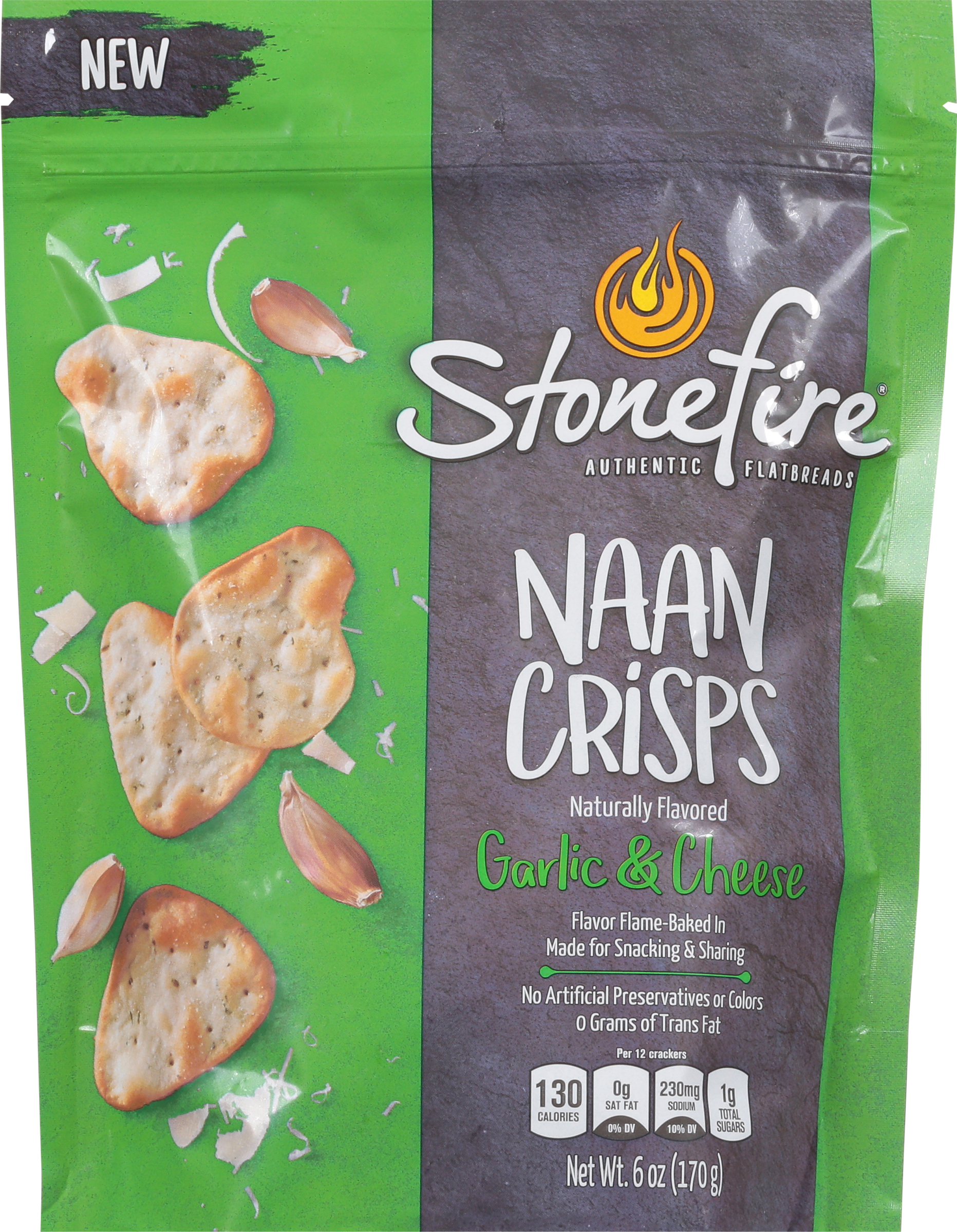 Naan Crisps, Garlic & Cheese
