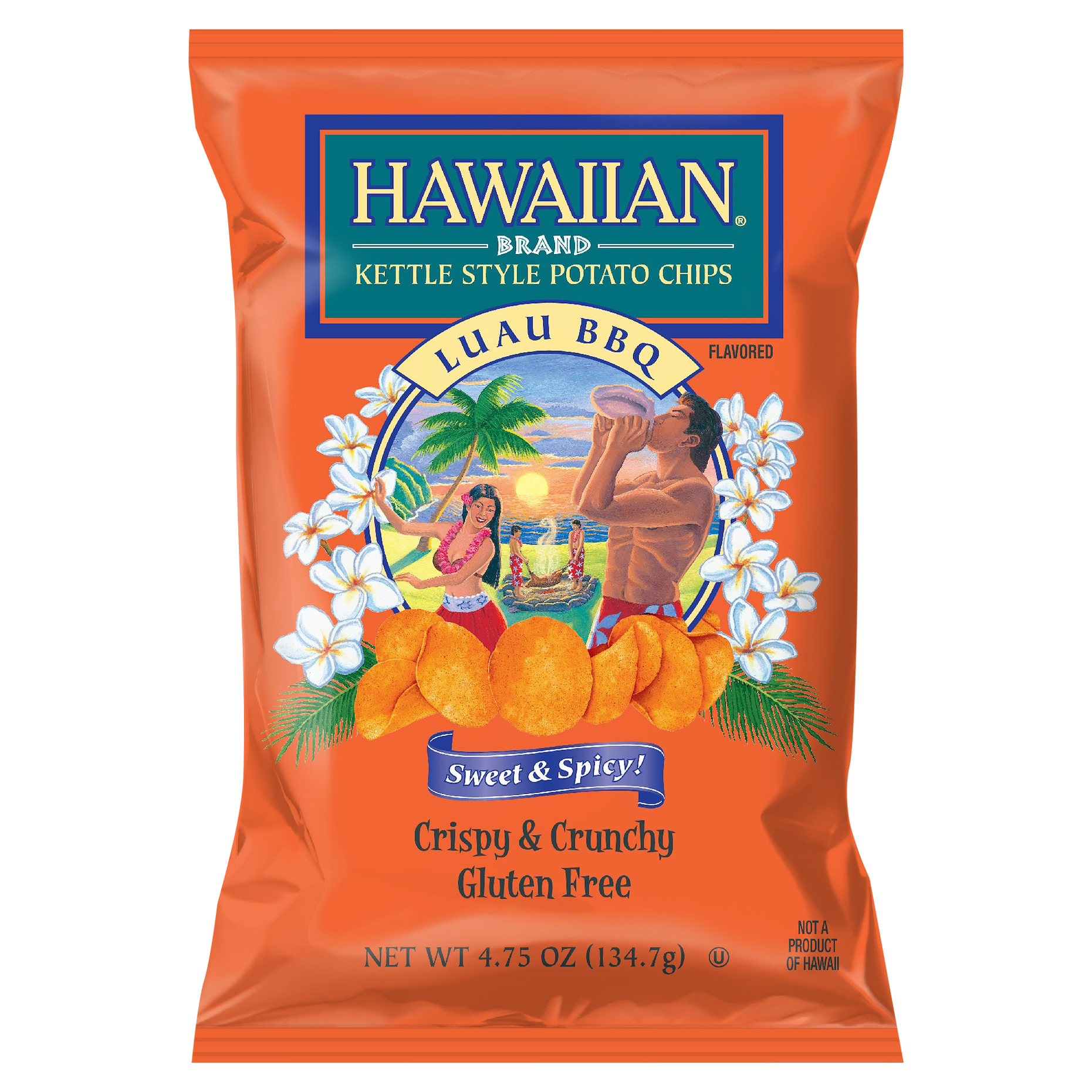 4.75 Oz Hawaiian® Brand Luau Bbq Kettle Style Potato Chips