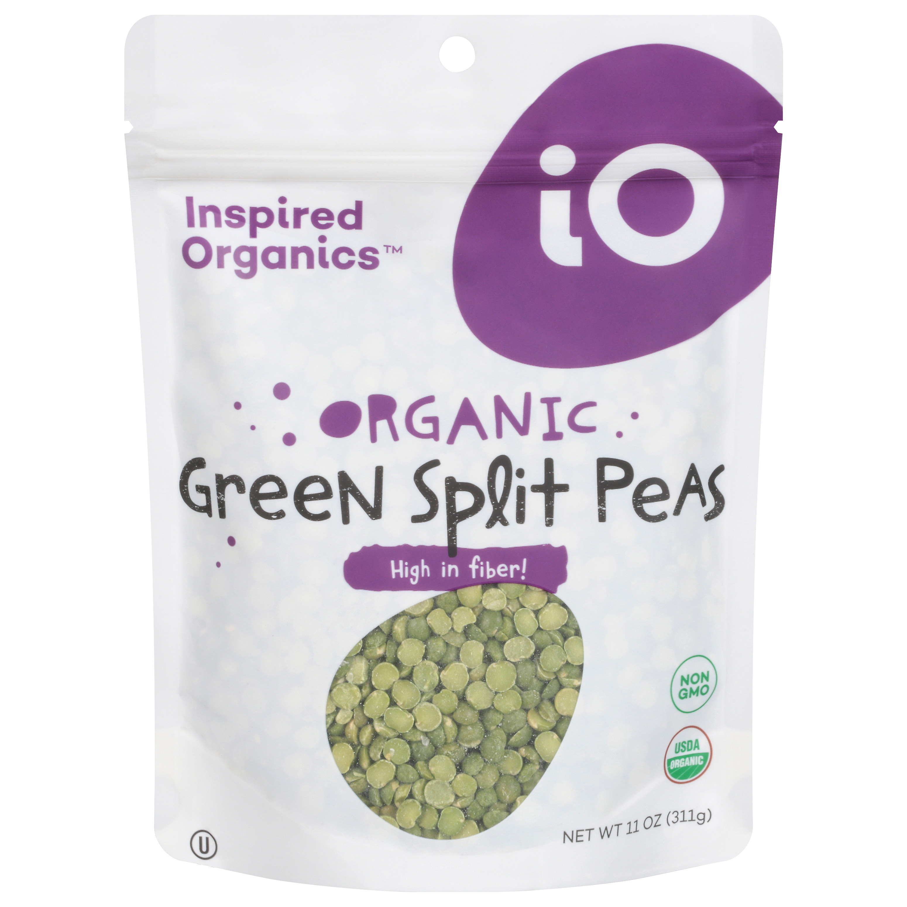 Inspired Organics Organic Green Split Pea 11 Oz