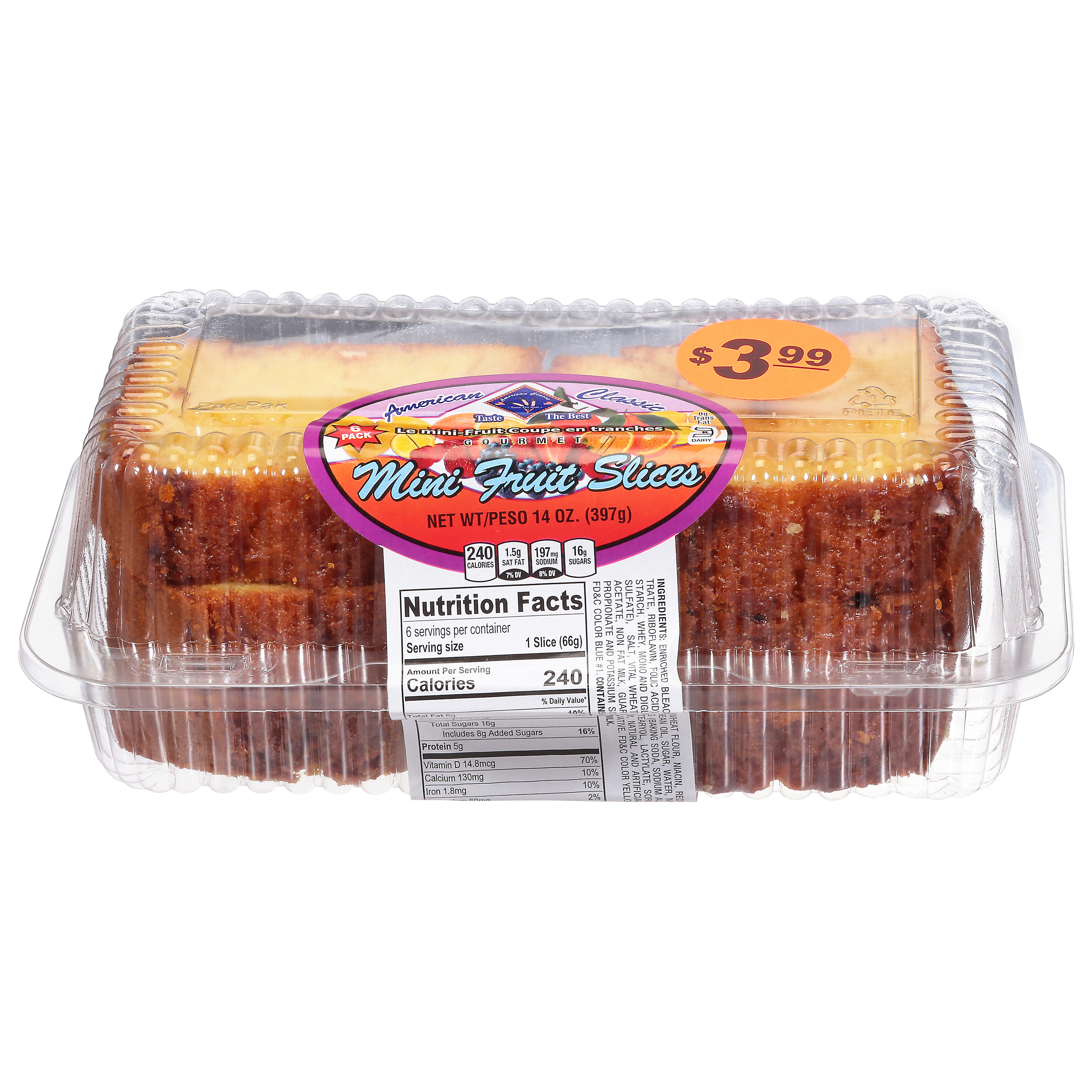 American Classic Gourmet Mini Slices Fruit Cake 6 Pack 6 Ea