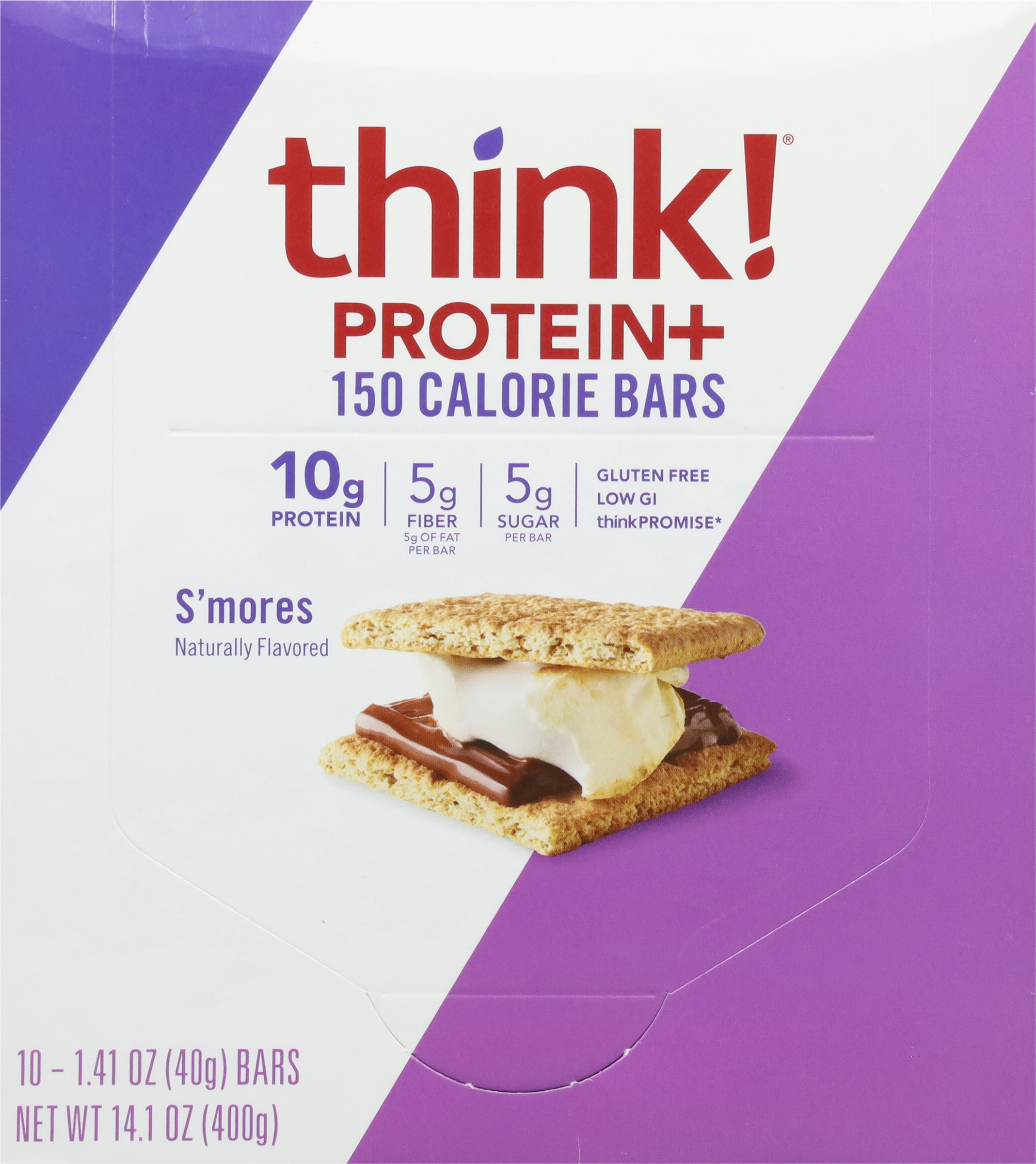 150 Calorie Bars, S'mores, Protein+, 10 Pack