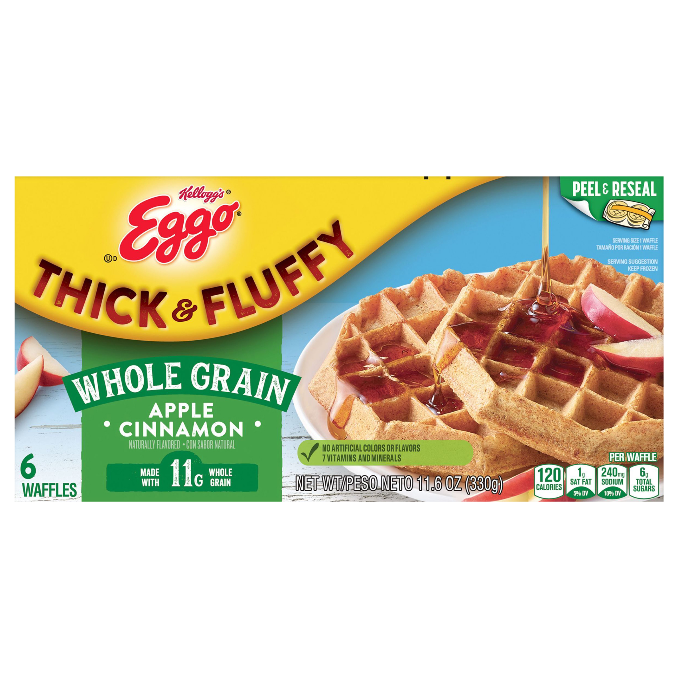 Waffles, Whole Grain, Apple Cinnamon, Thick & Fluffy
