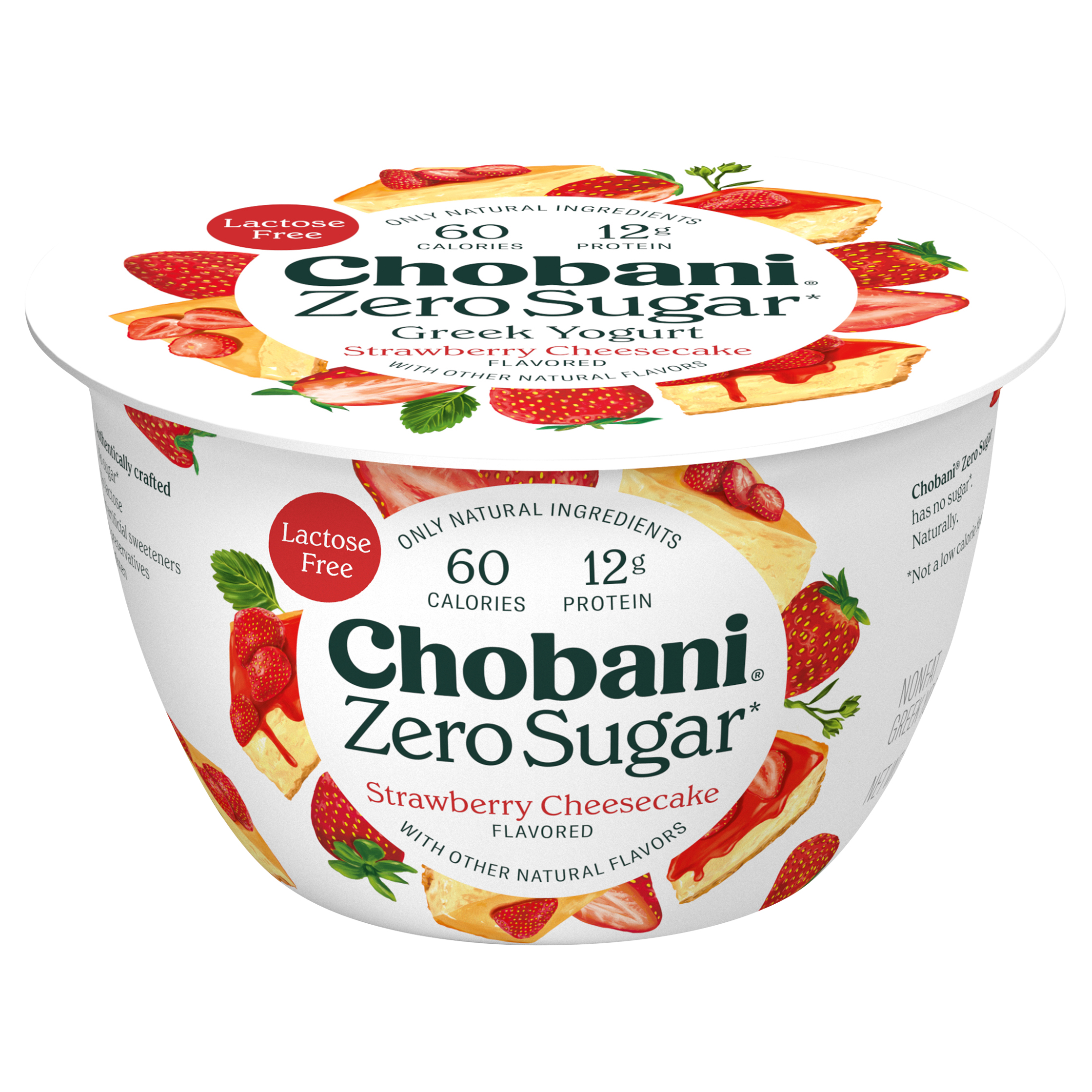 Yogurt, Greek, Nonfat, Zero Sugar, Strawberry Cheesecake