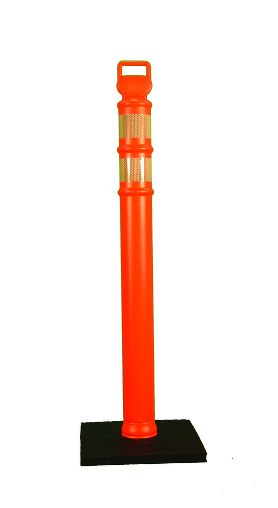 Cortina Safety Products 45 in. Ez Grab Delineator Post Kit - Orange Post  With (2) 3 in. Hip Collars (1) Ten lb. Base - White Cap