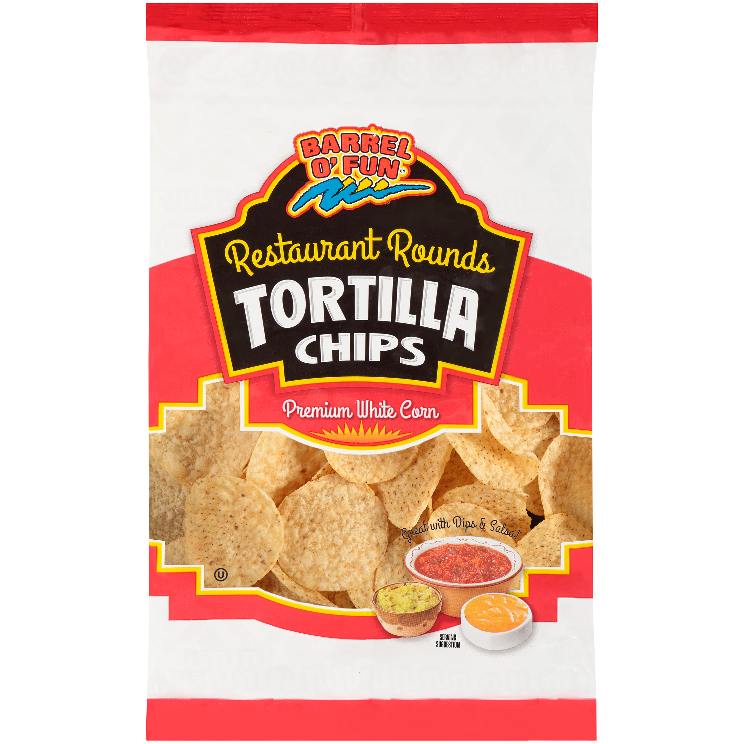 Barrel O' Fun® Restaurant Rounds Premium White Corn Tortilla Chips Bag