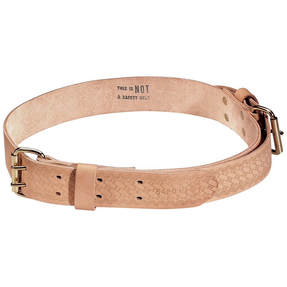 Grease leather belt nature, Brown