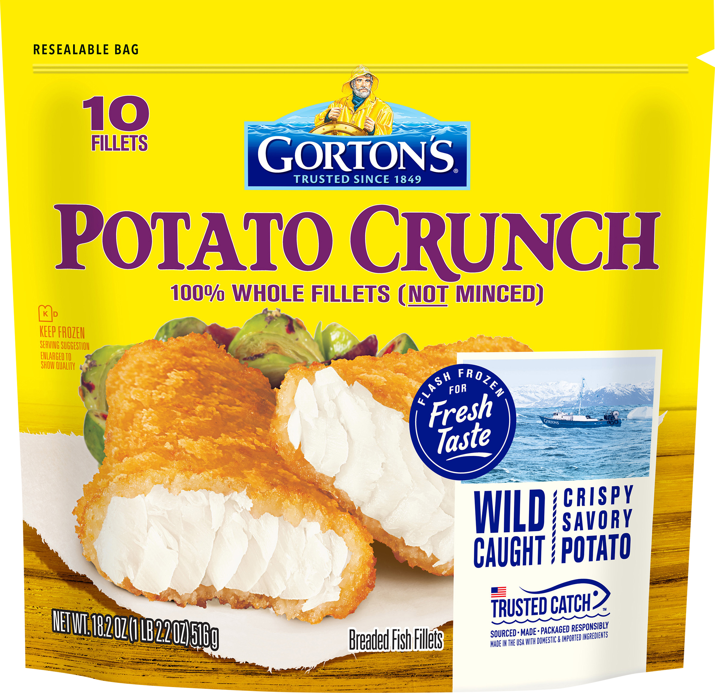 Fish Fillets, Breaded, Potato Crunch