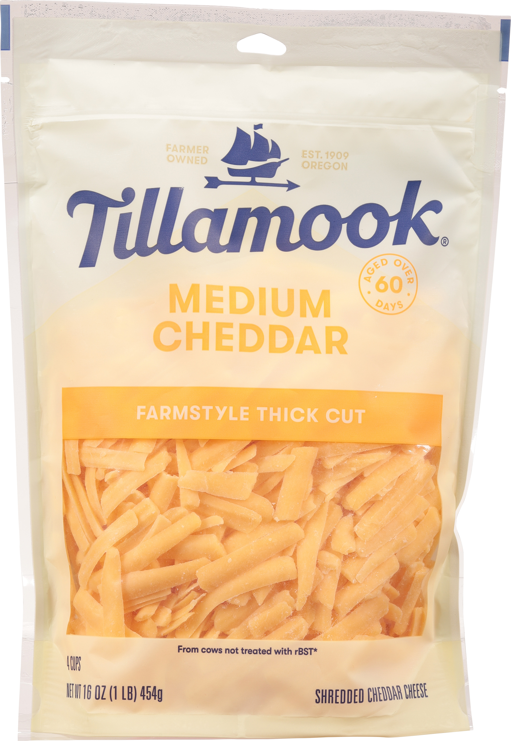 Shredded Cheese, Medium Cheddar, Farmstyle Thick Cut